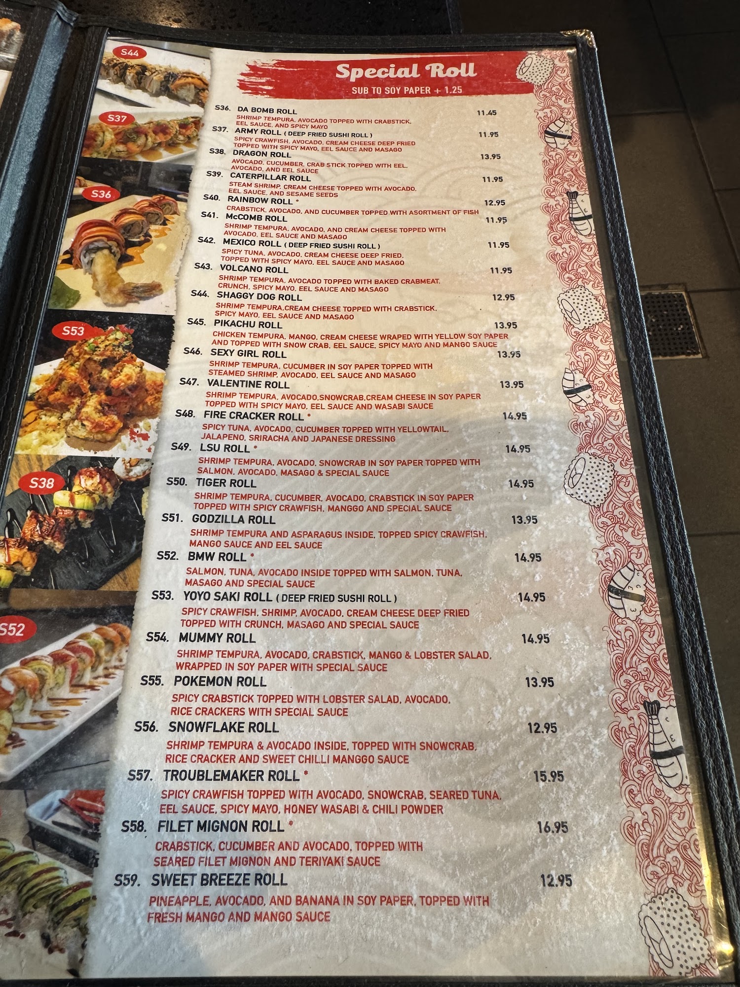 Yoyosaki Sushi and Hibachi Menu
