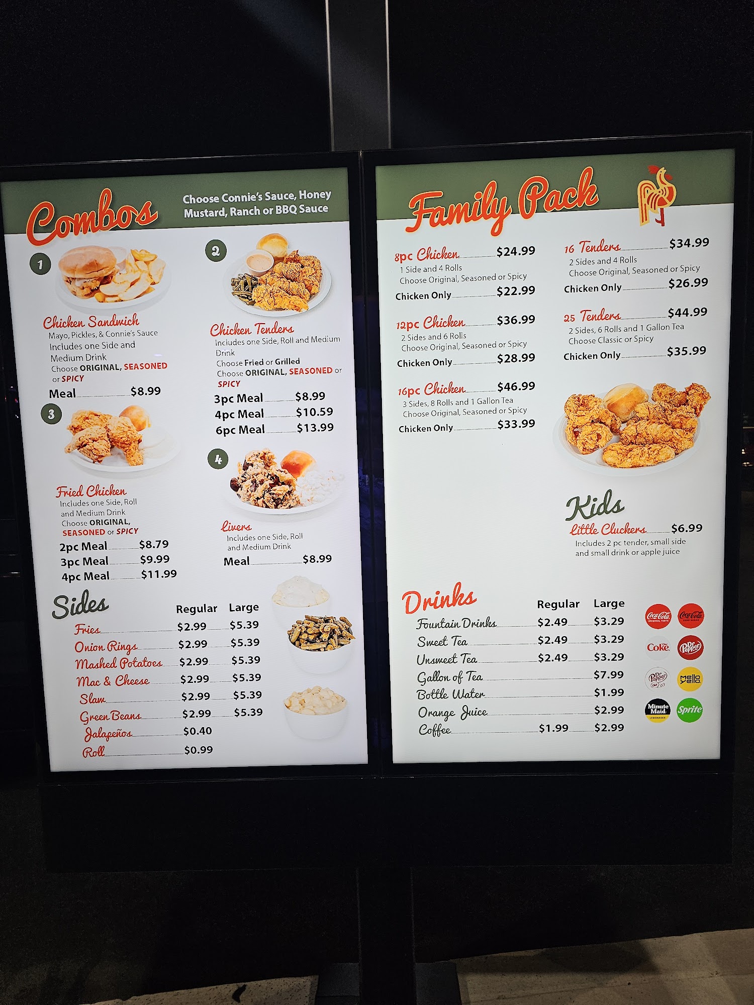 Connie’s Chicken Menu