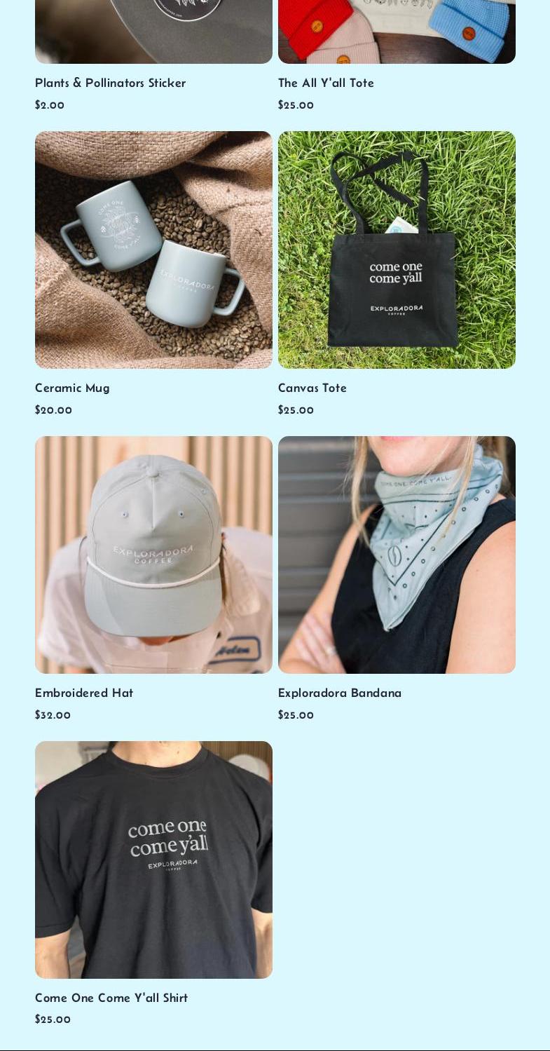 Exploradora Coffee Menu