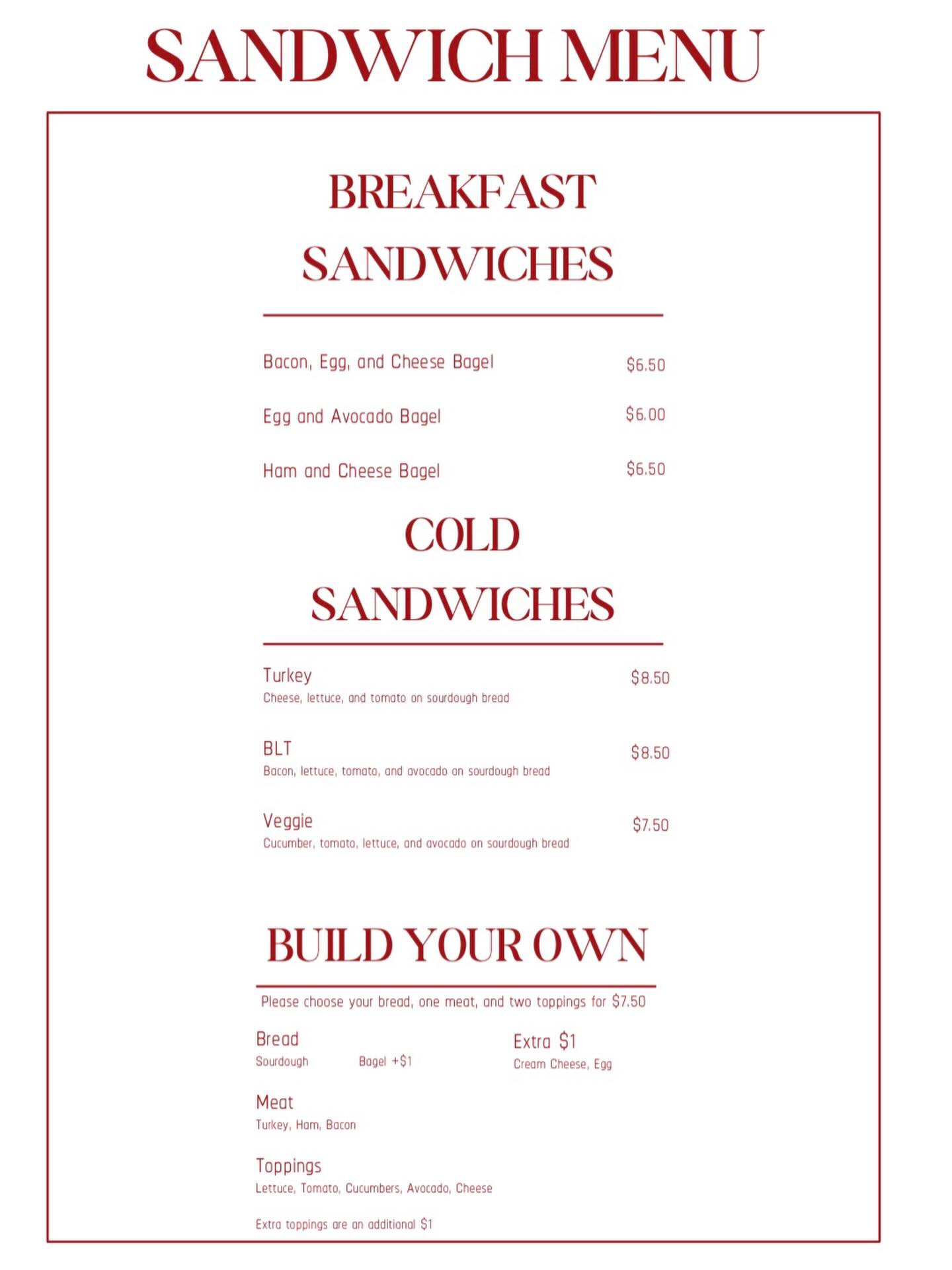 Bunn Coffee Inc. Menu