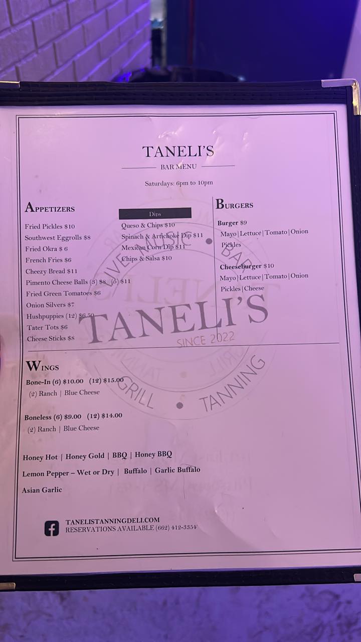 Taneli's Menu