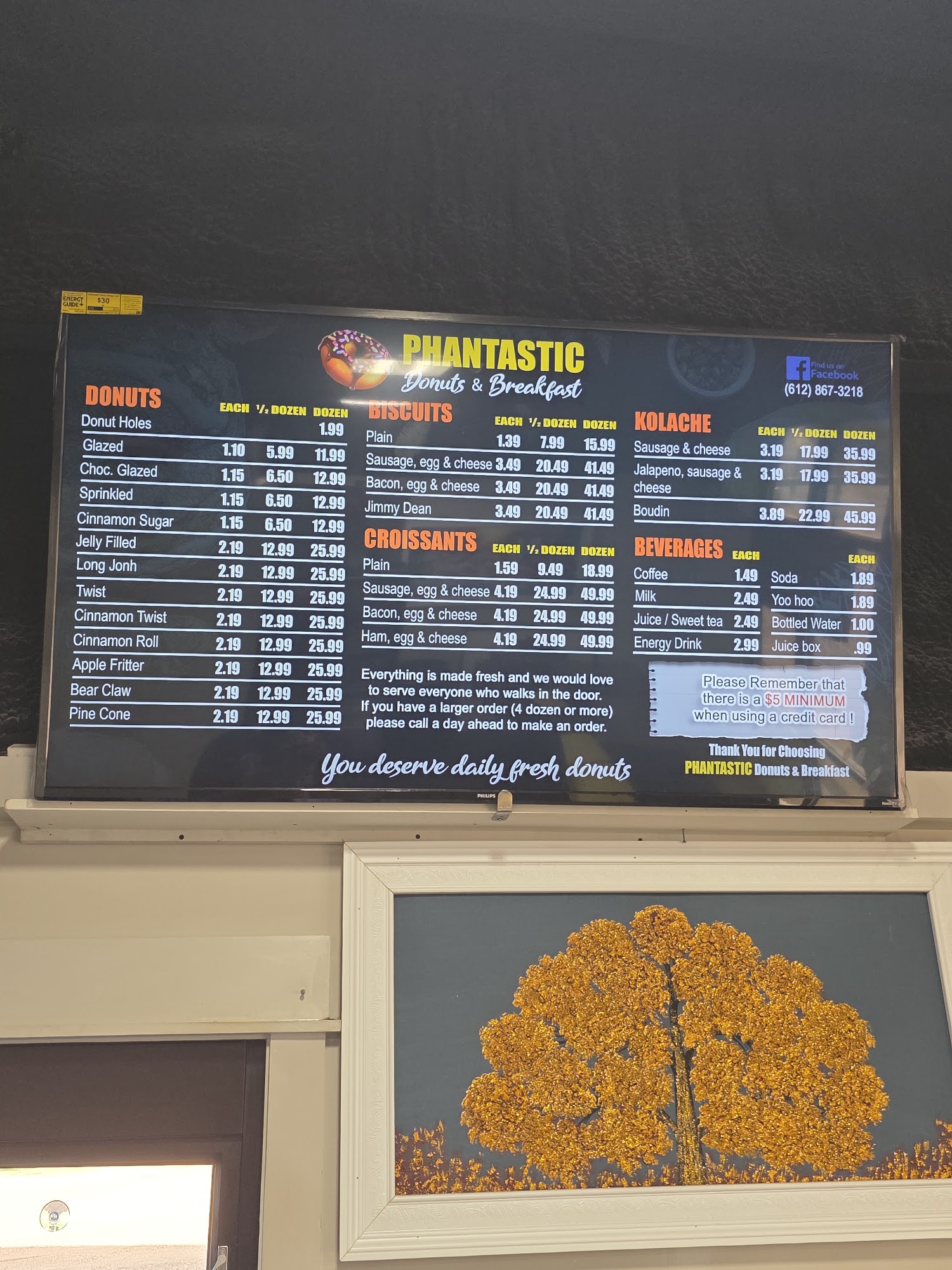 Donuts And Kolaches Menu