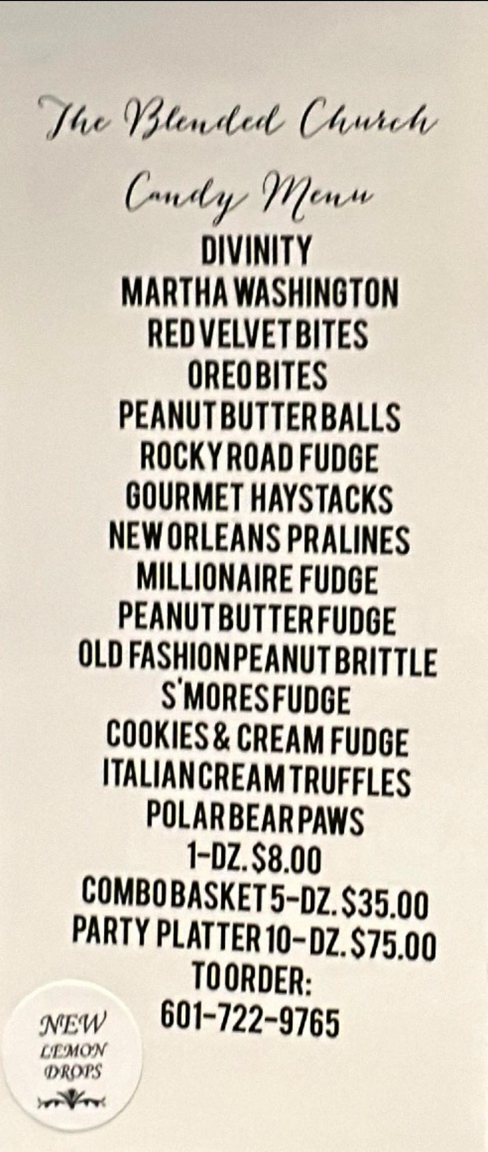 JNAC Bakery & Deli Menu