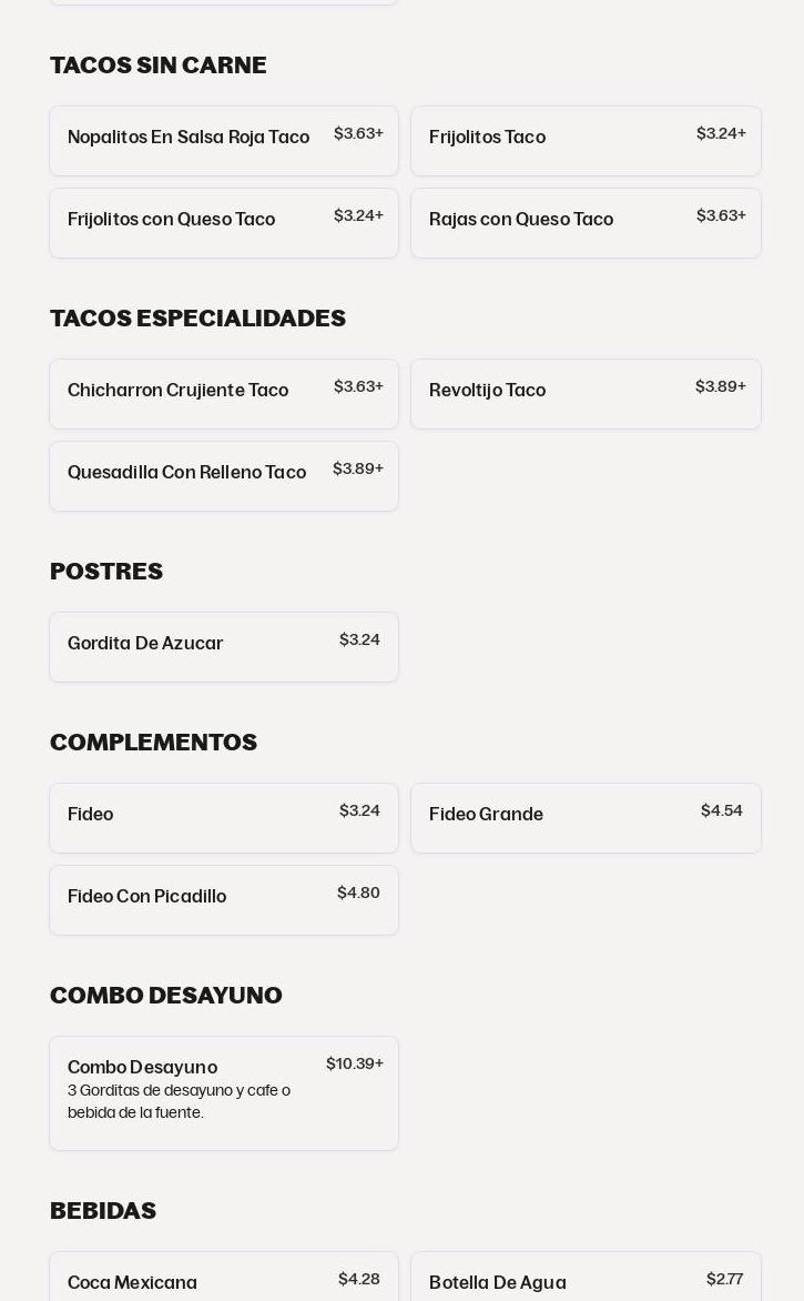 Gorditas Doña Tota Menu