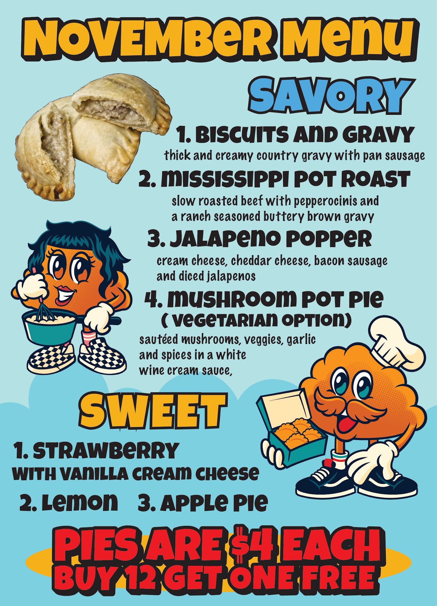 the handpie guy Menu