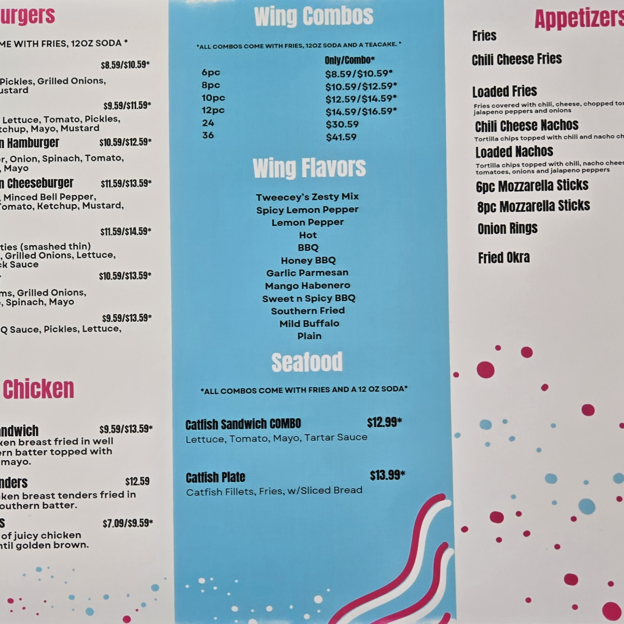 Tweecey's Teacakes And More LLC Menu