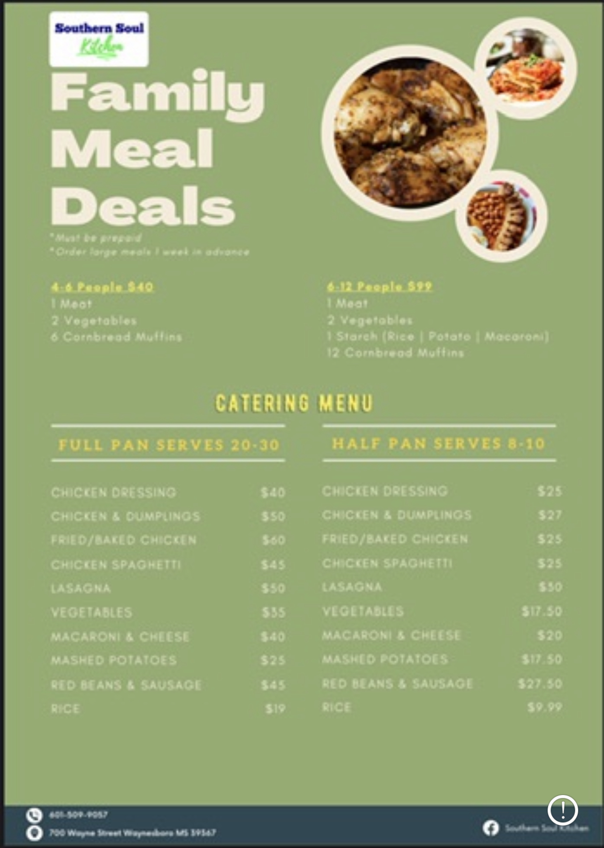 Southern Soul Kitchen Menu