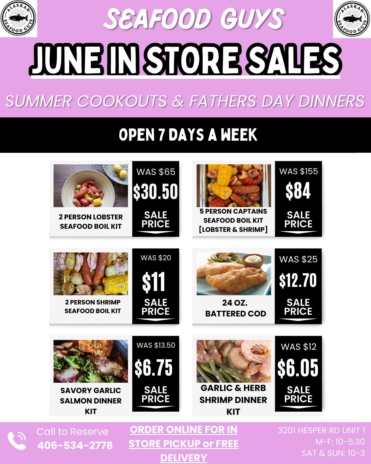 Alaskan Seafood Guys Menu