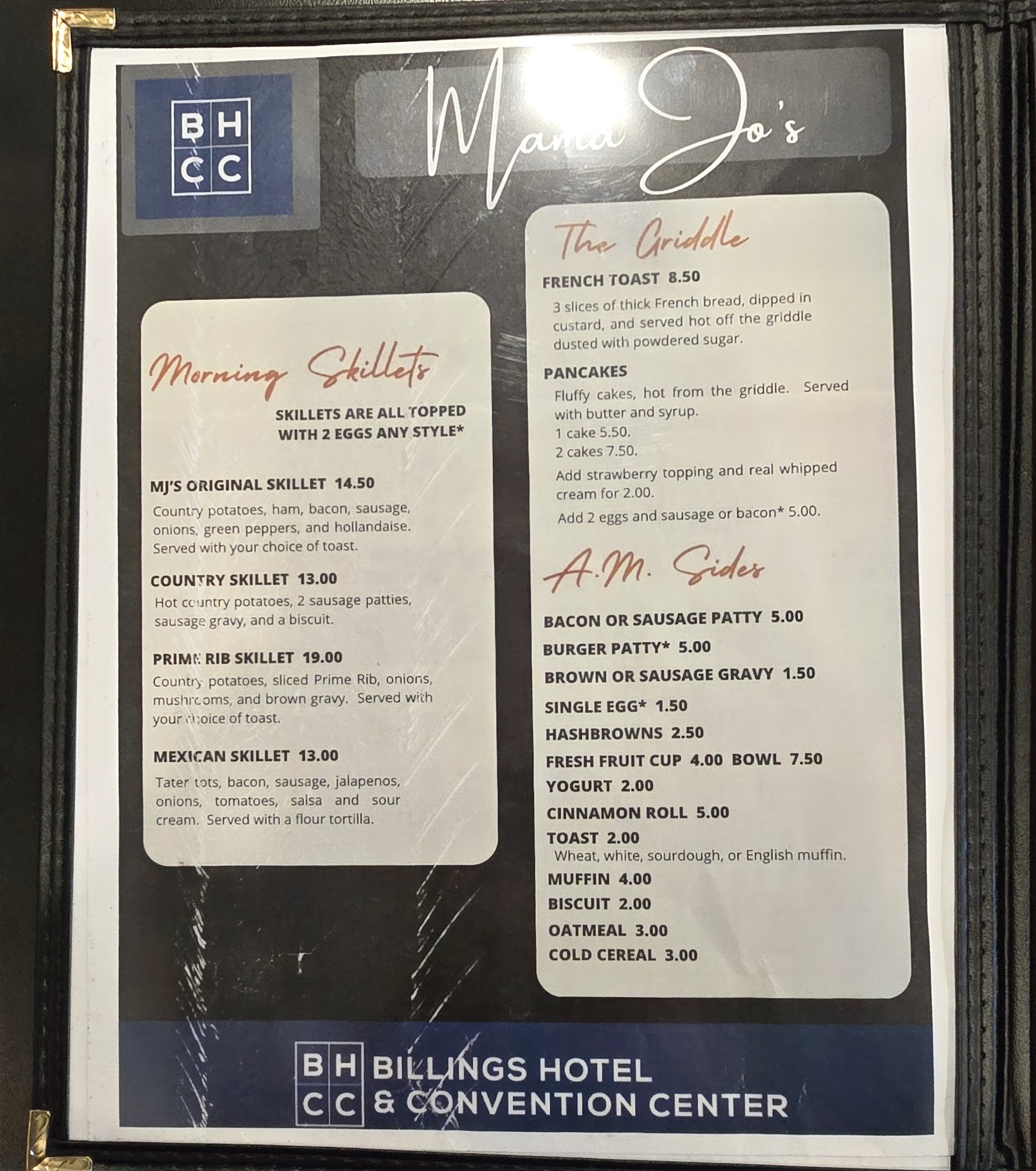 Mama Jo's Menu