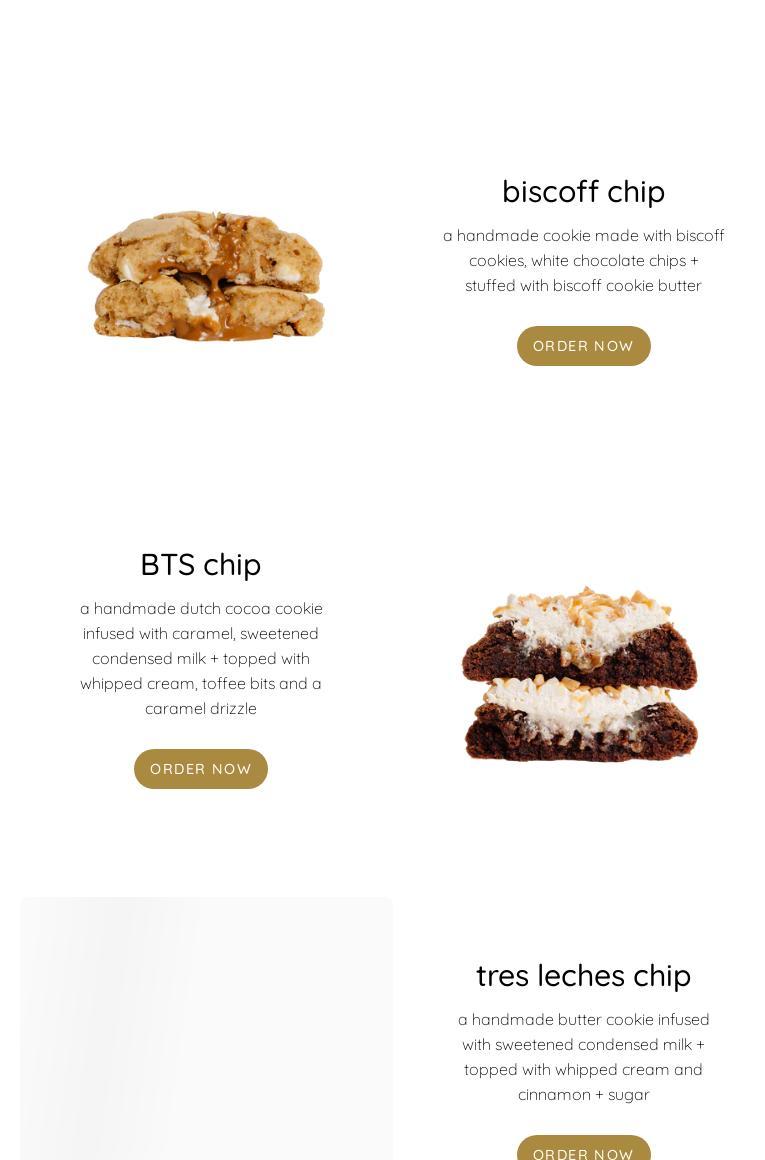 Chip Cookies Menu