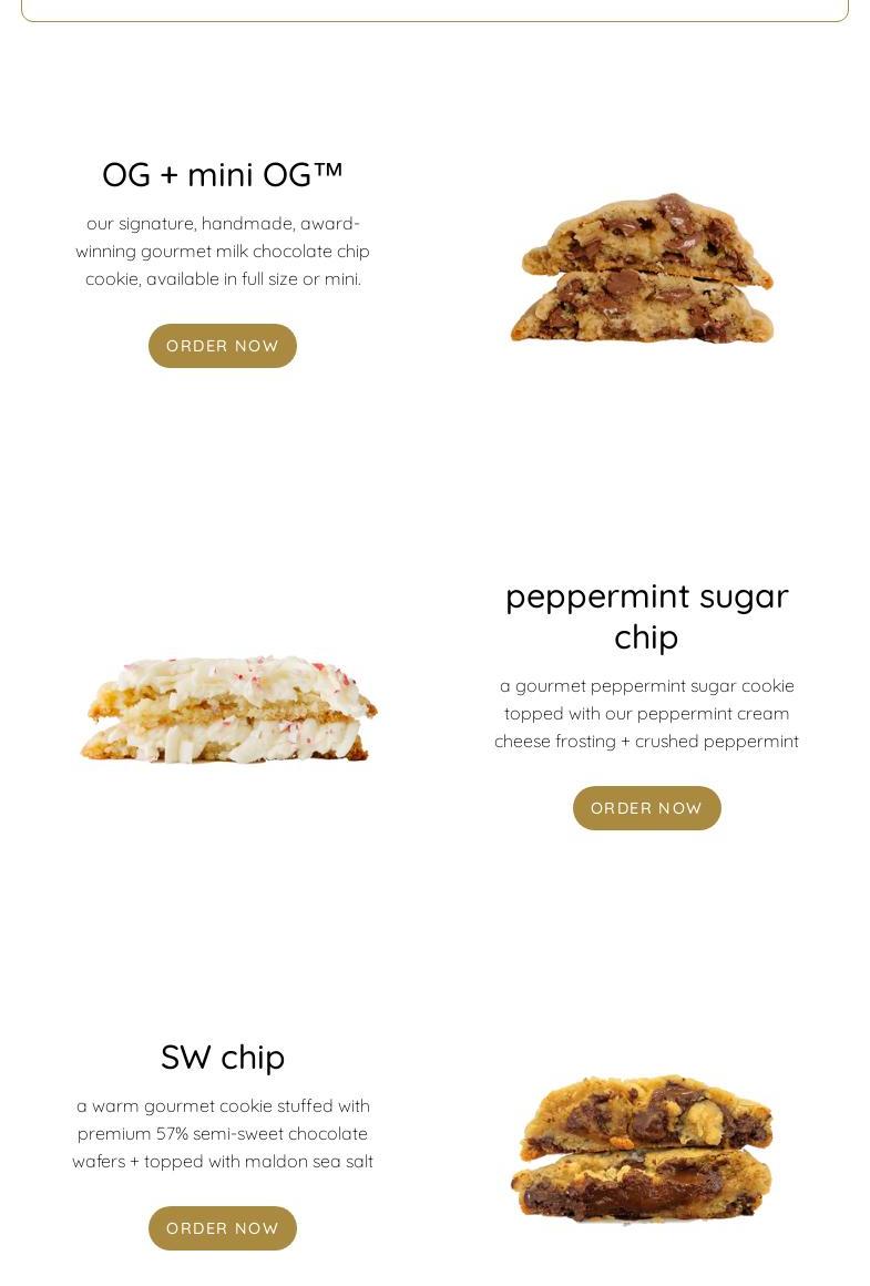 Chip Cookies Menu