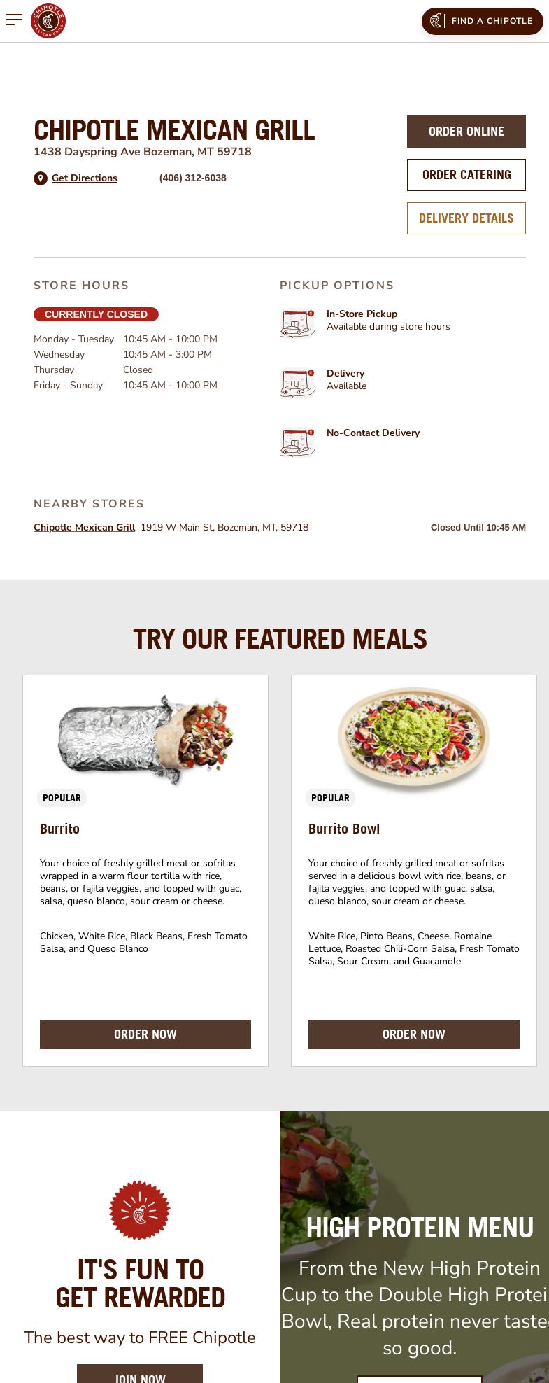 Chipotle Mexican Grill 1438 Dayspring Ave, Bozeman