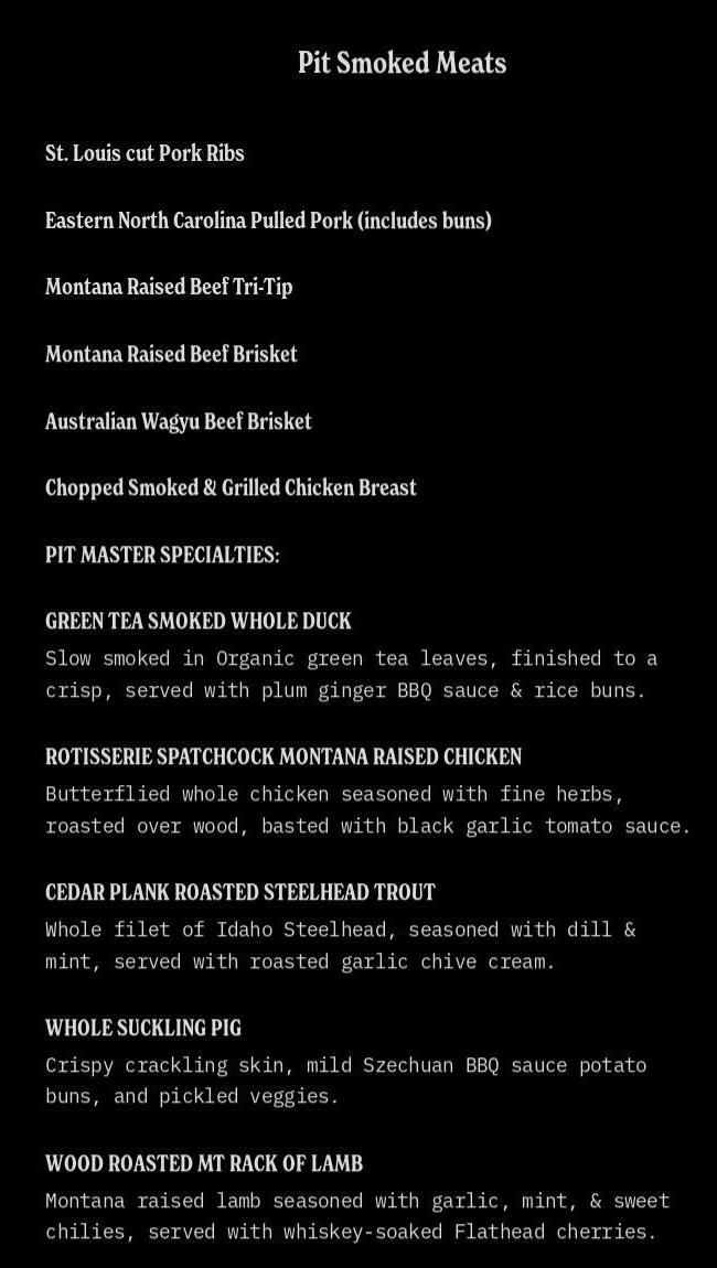 Willy Mo's BBQ Menu