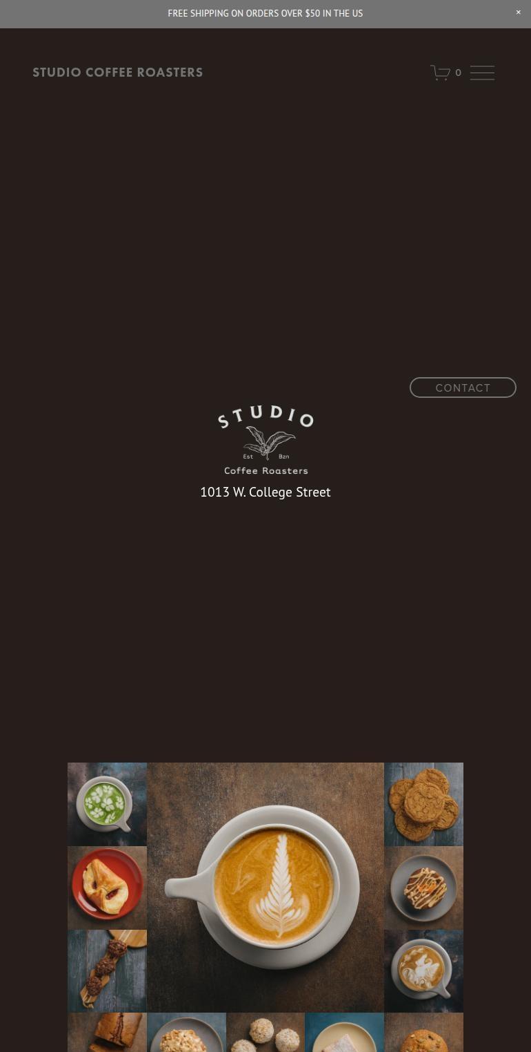 Studio Coffee Roasters Menu