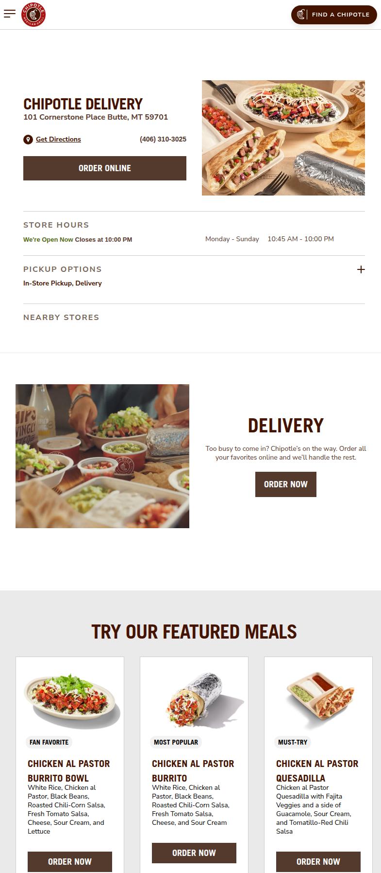 Chipotle Mexican Grill Menu
