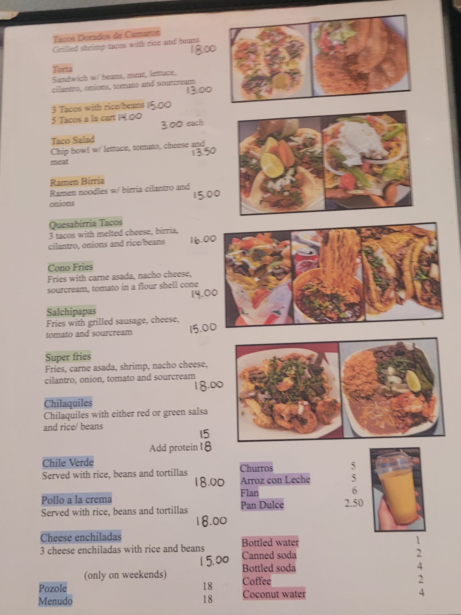 El Chapulin Menu