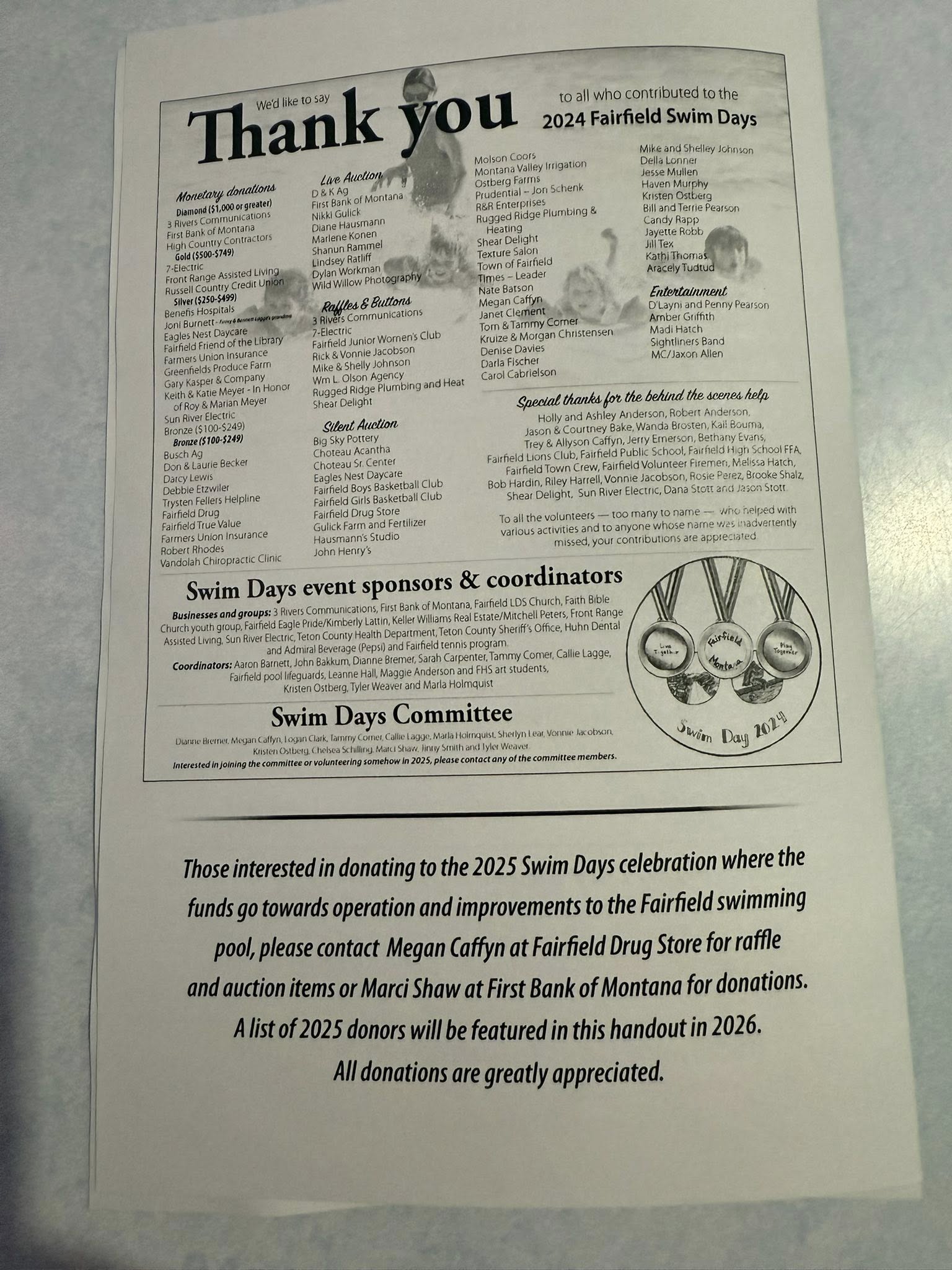 Servicemen's Club Menu