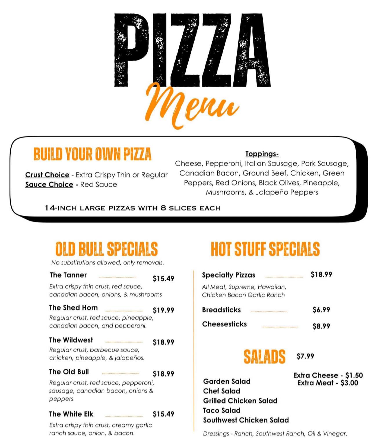 Old Bull Brewing Menu