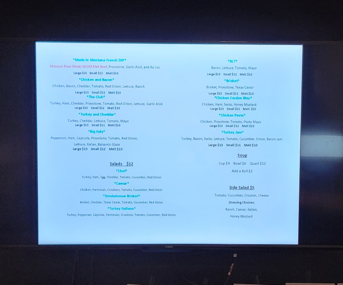 Grinders Soups and Subs Menu