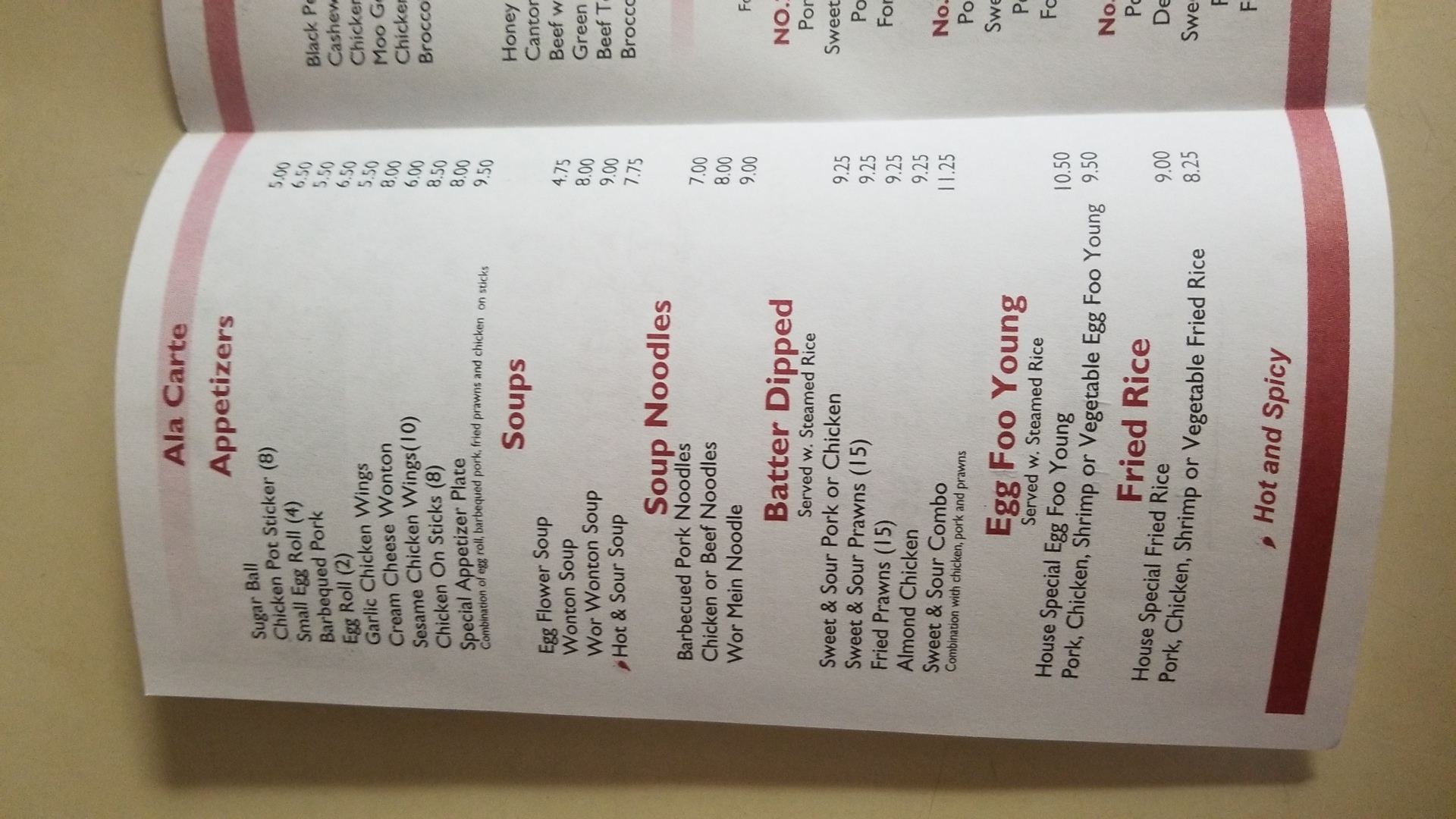Canton Chinese Restaurant Menu