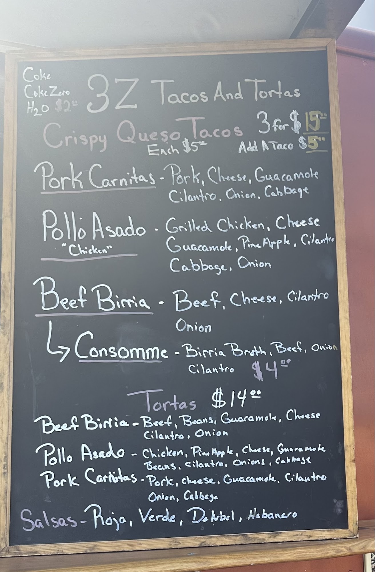 3Z Tacos And Tortas Menu
