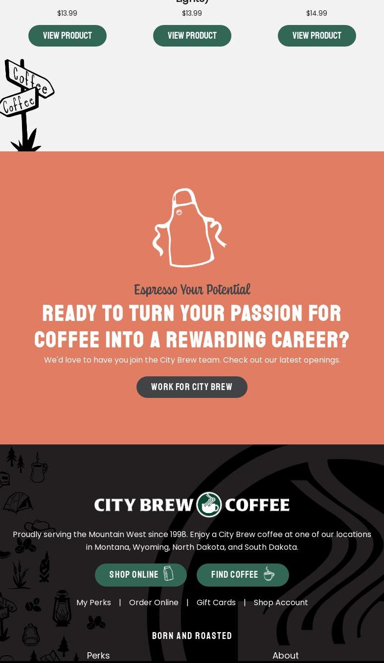 City Brew Coffee Menu