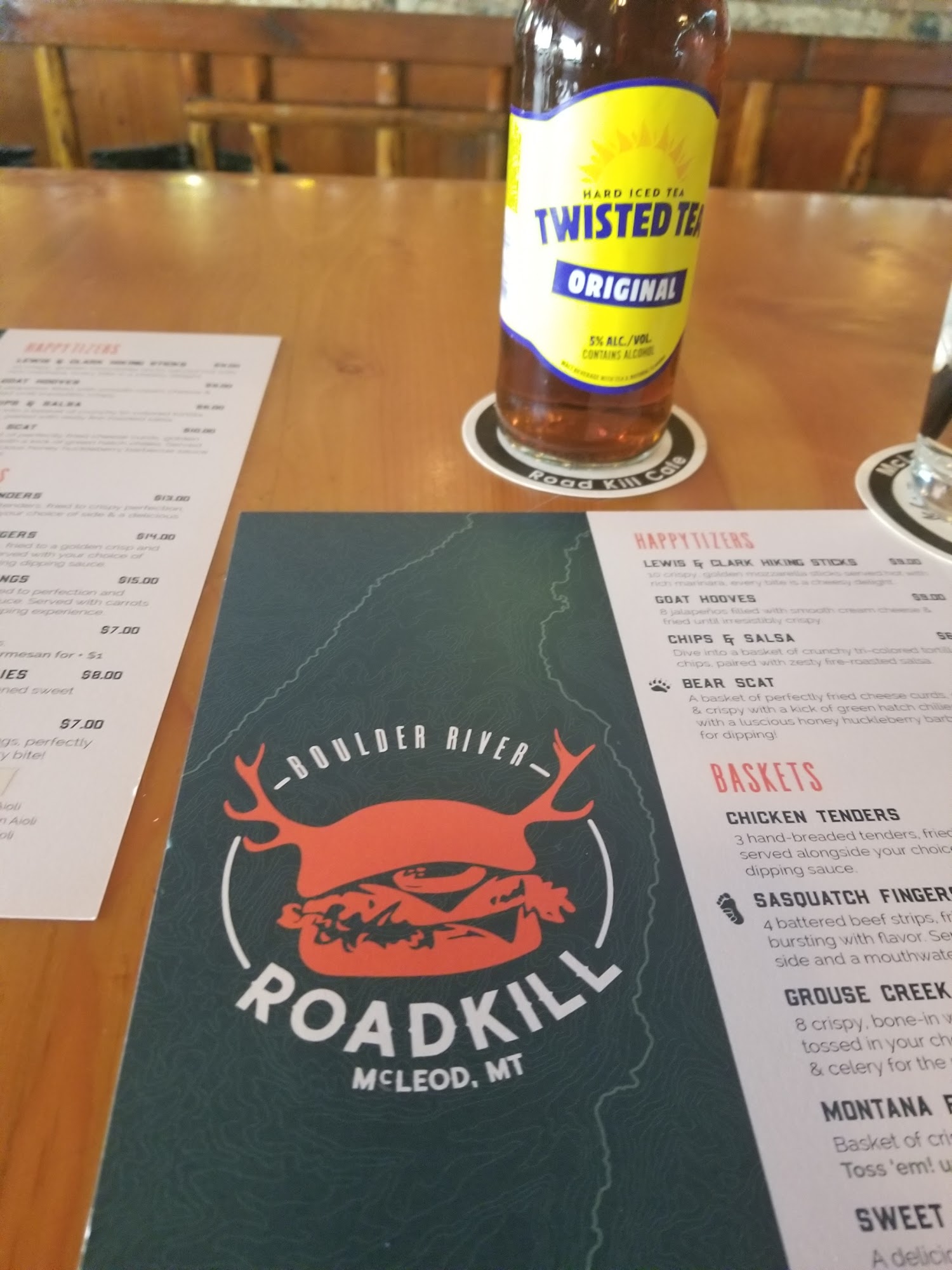 Boulder River Roadkill Menu