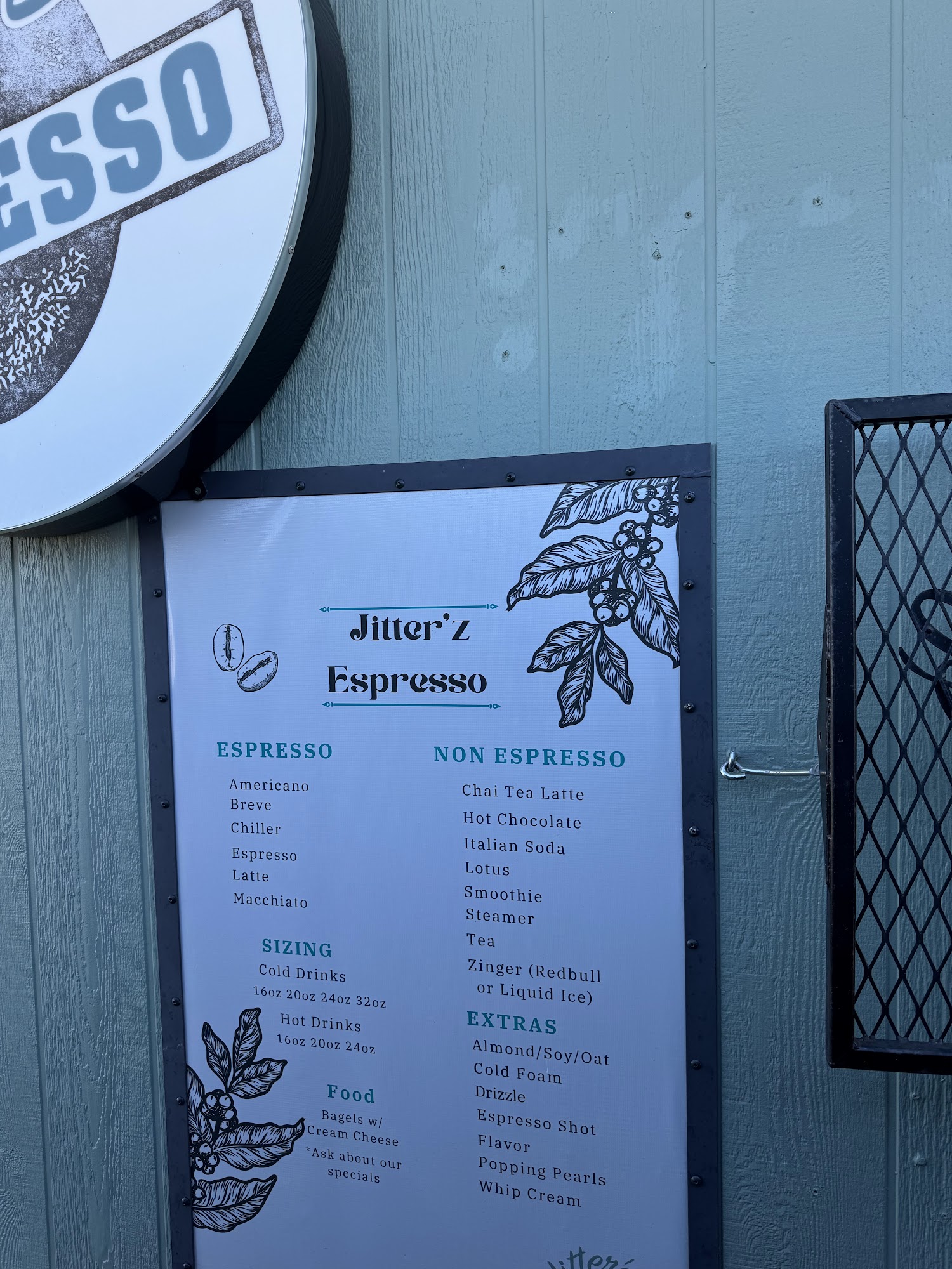 Jitter'z Espresso Menu