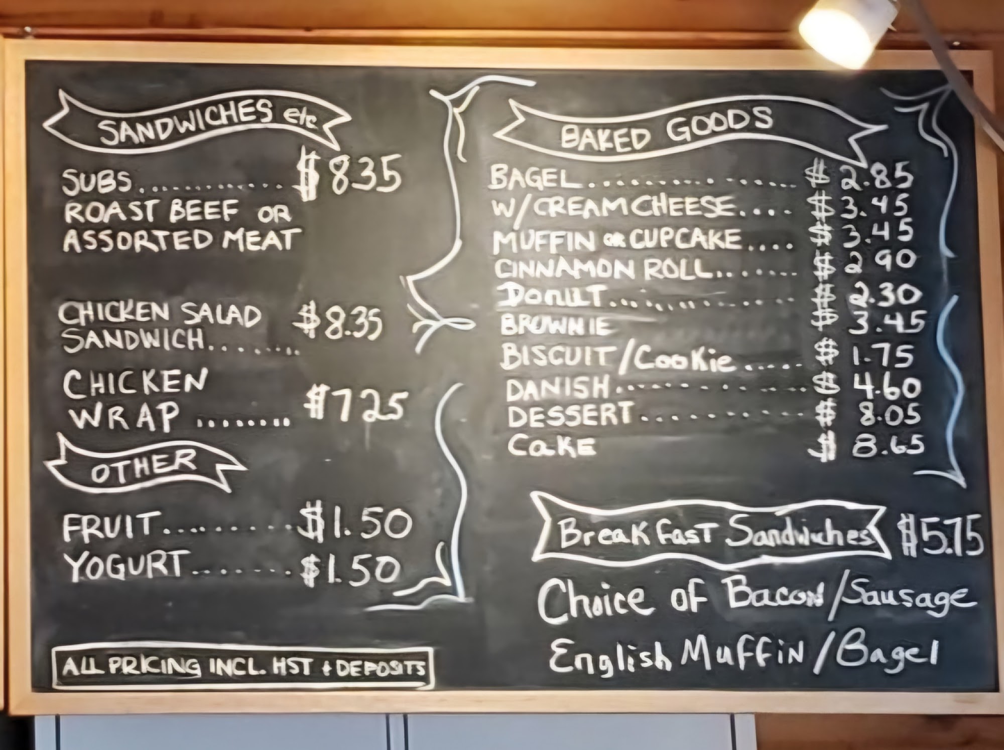Twin Perks Cafe Menu