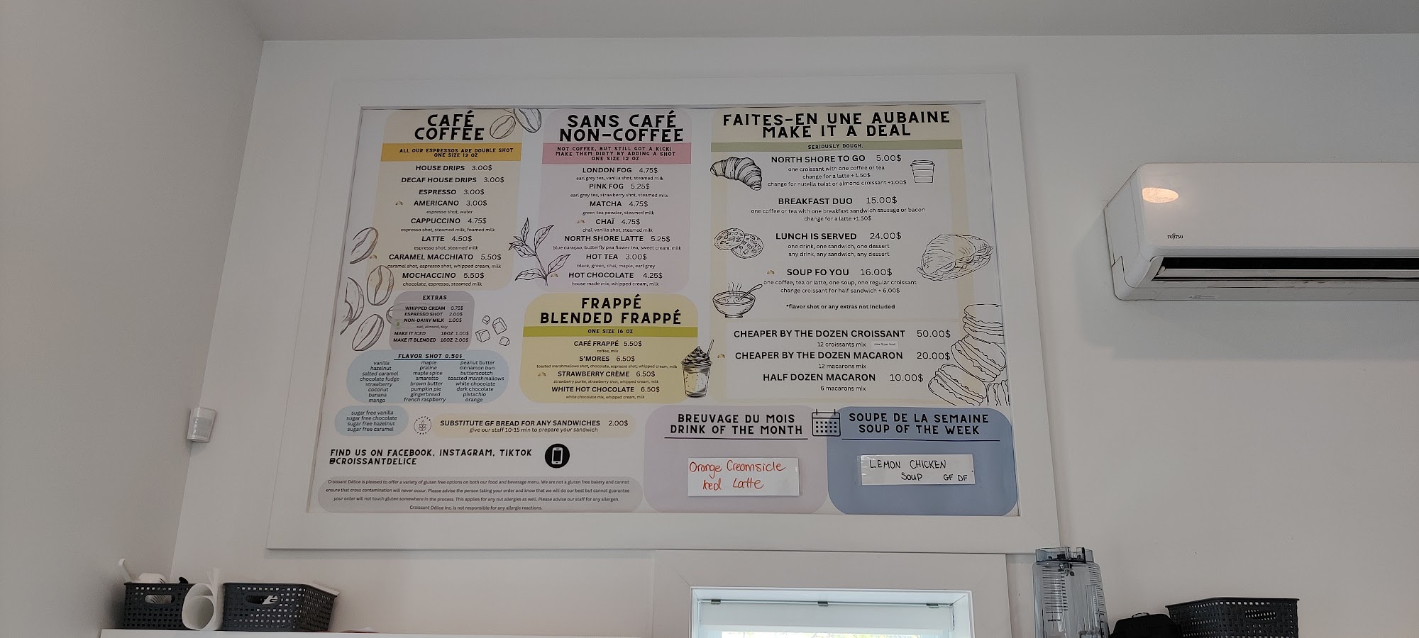 Croissant Délice Menu