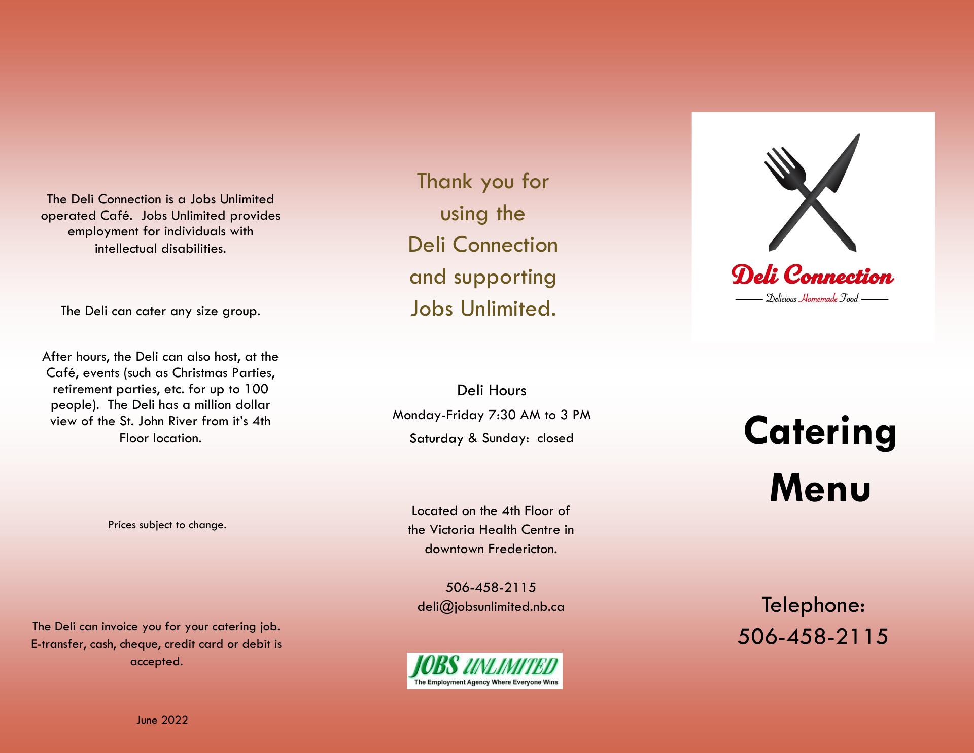 Deli Connection Menu