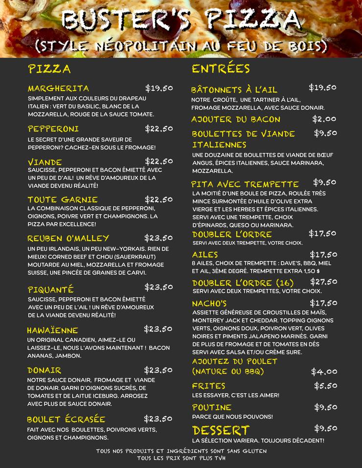 The Durty Dog Bar Menu