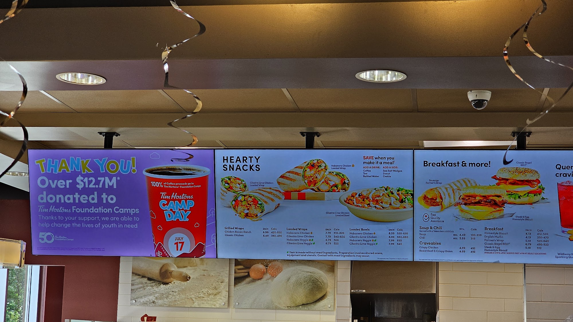 Tim Hortons Menu