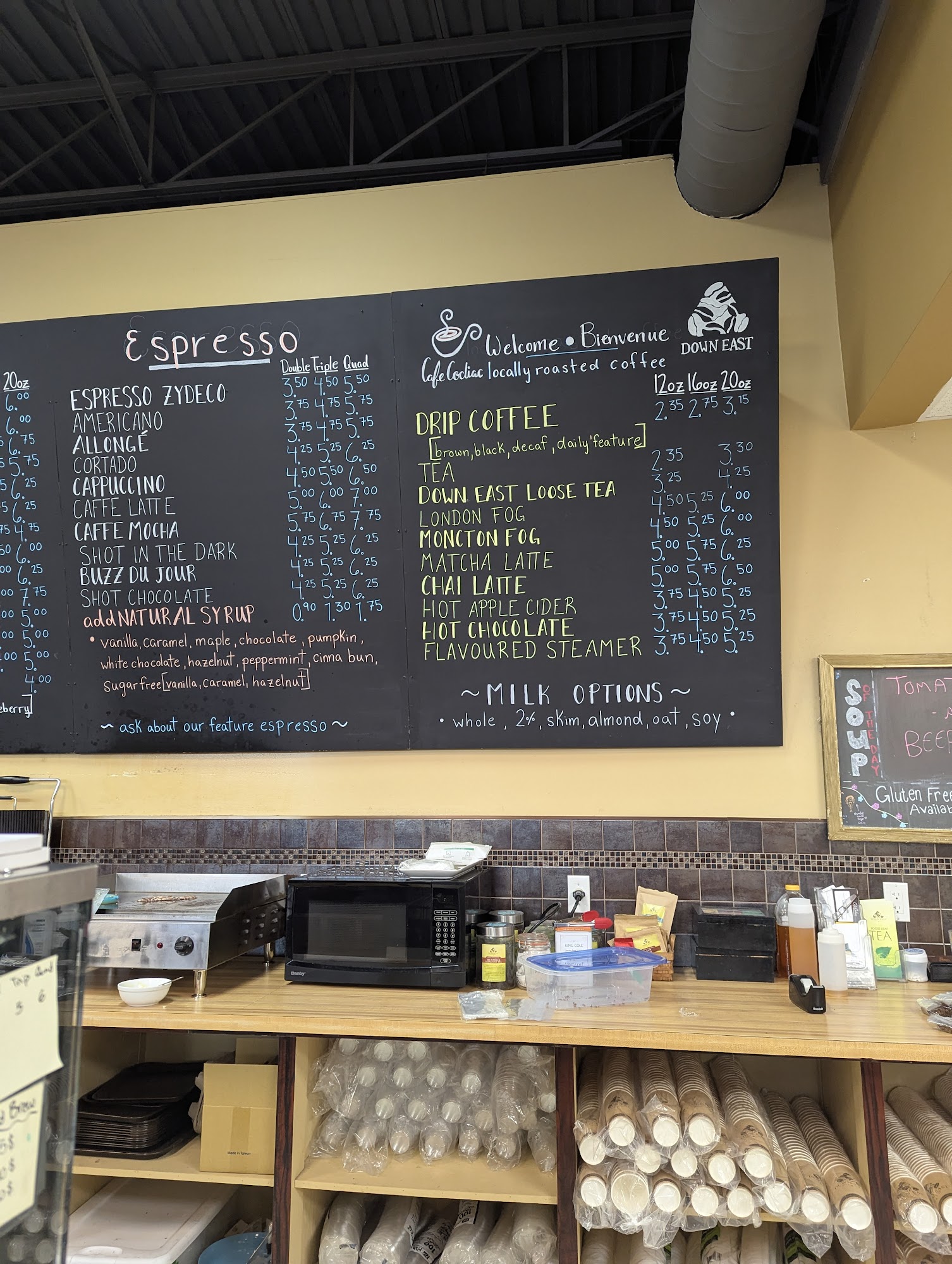 Down East Coffee Menu