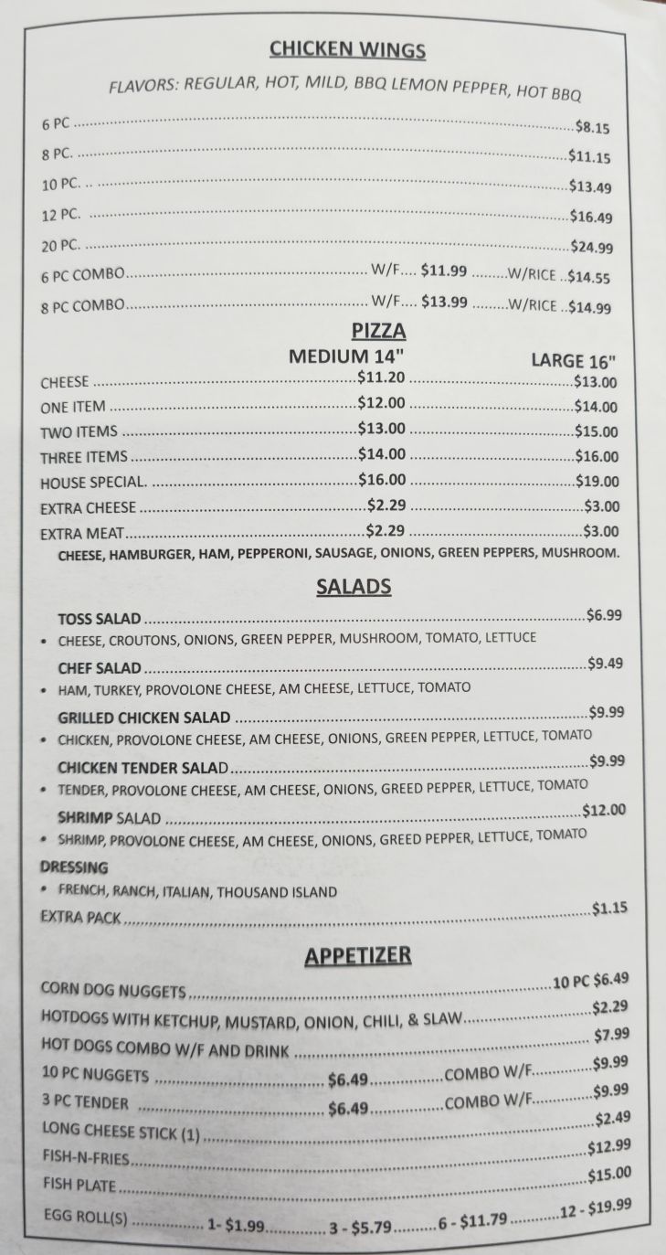 Tho Pizza & Hot Subs 38 Falls Rd, Badin, NC 28009