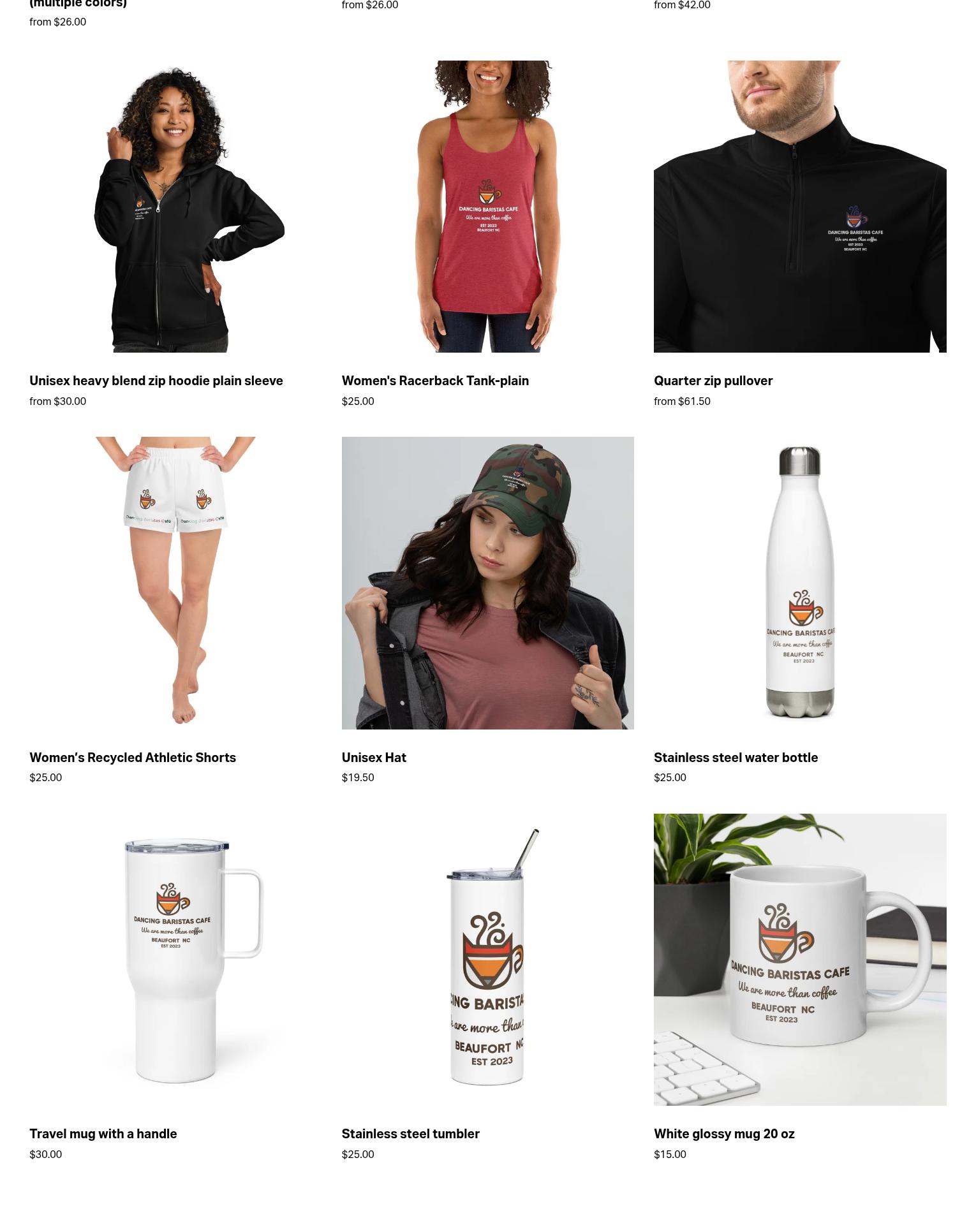 Dancing Baristas Café Menu