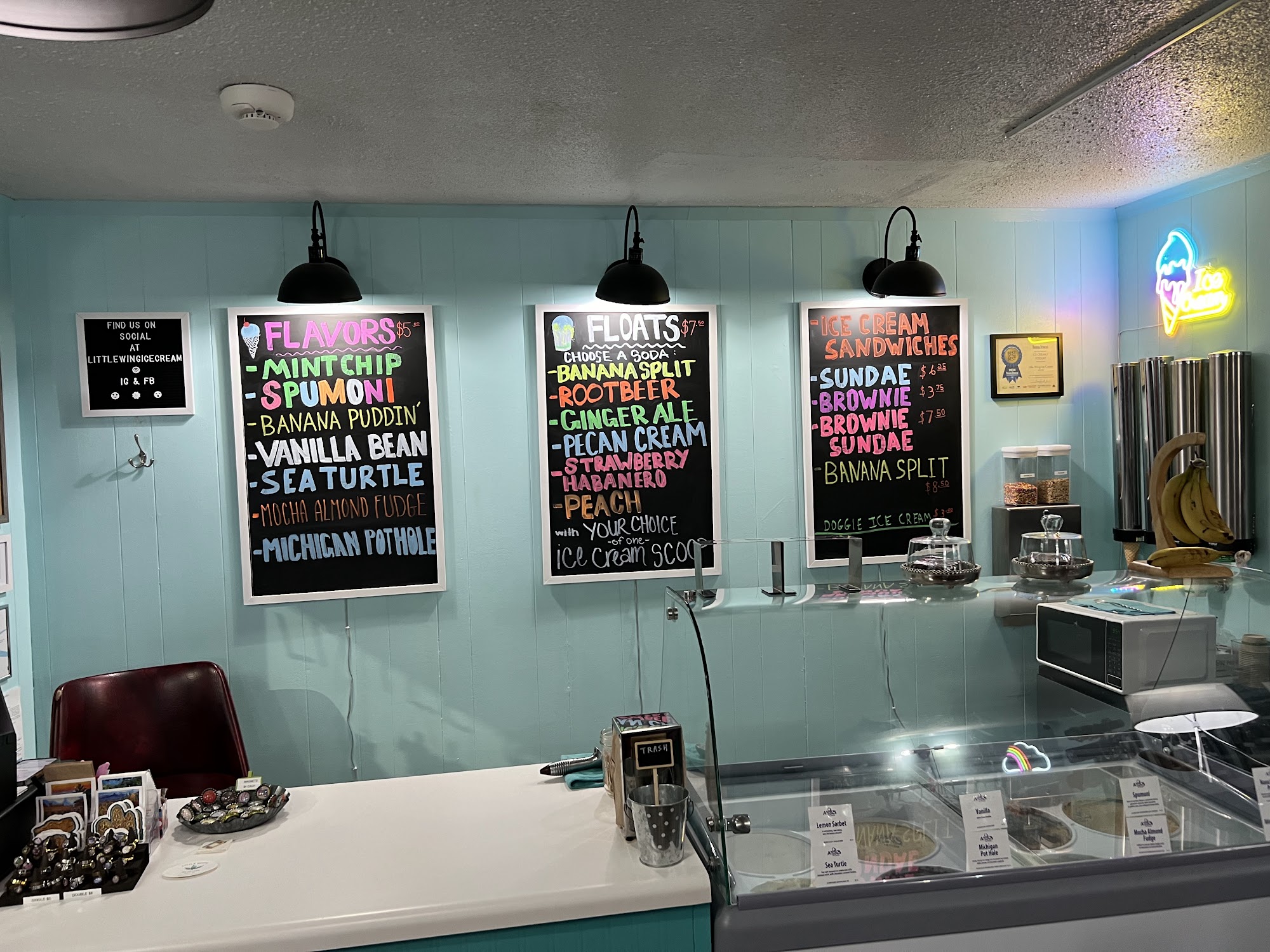 Little Wing Ice Cream Menu