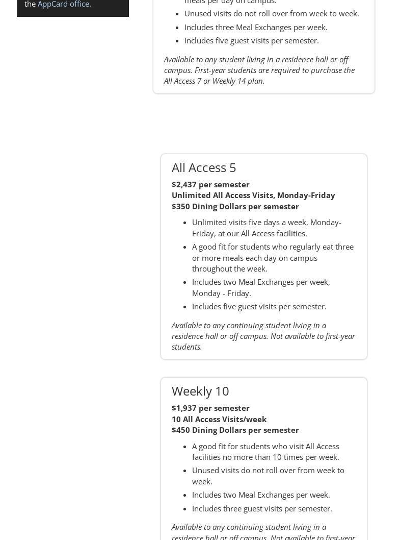 Mountaineer Grille Menu