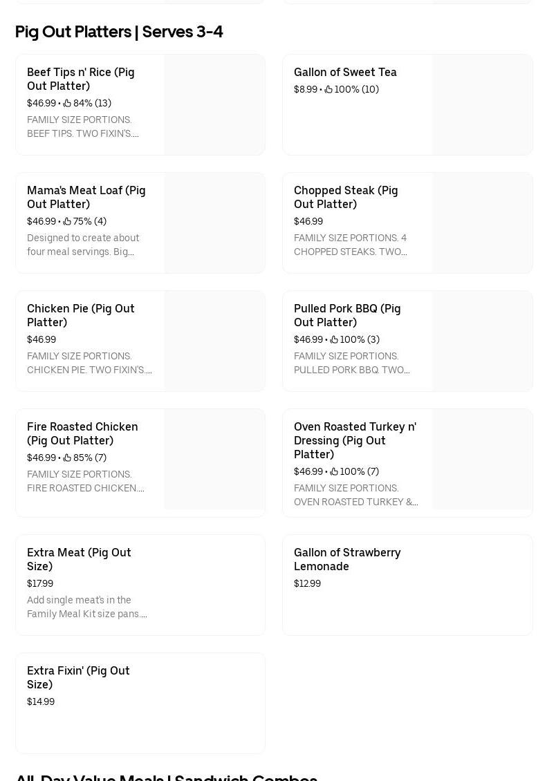 Southern Kitchen Menu