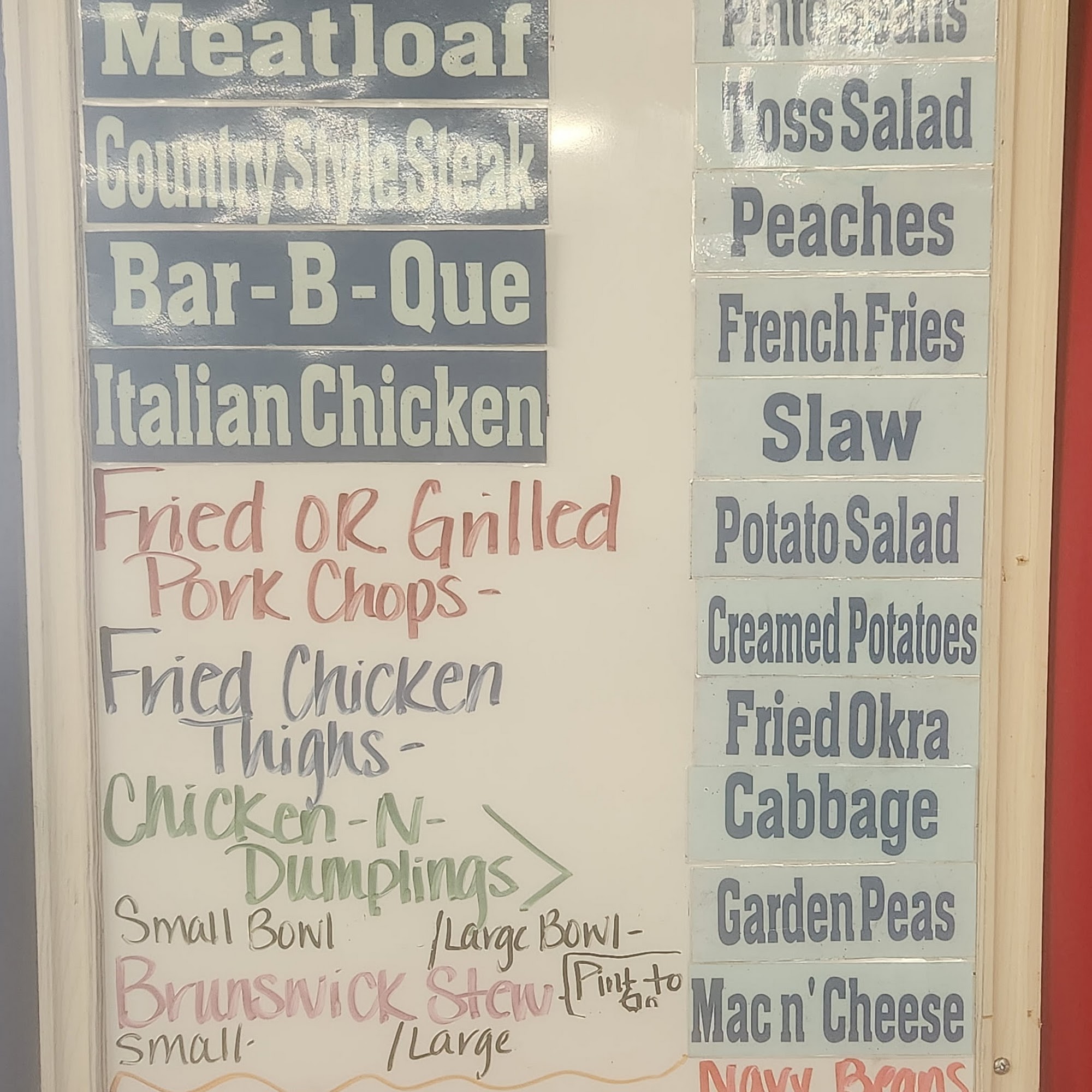 Halls at Burch Bridge Cafe Menu