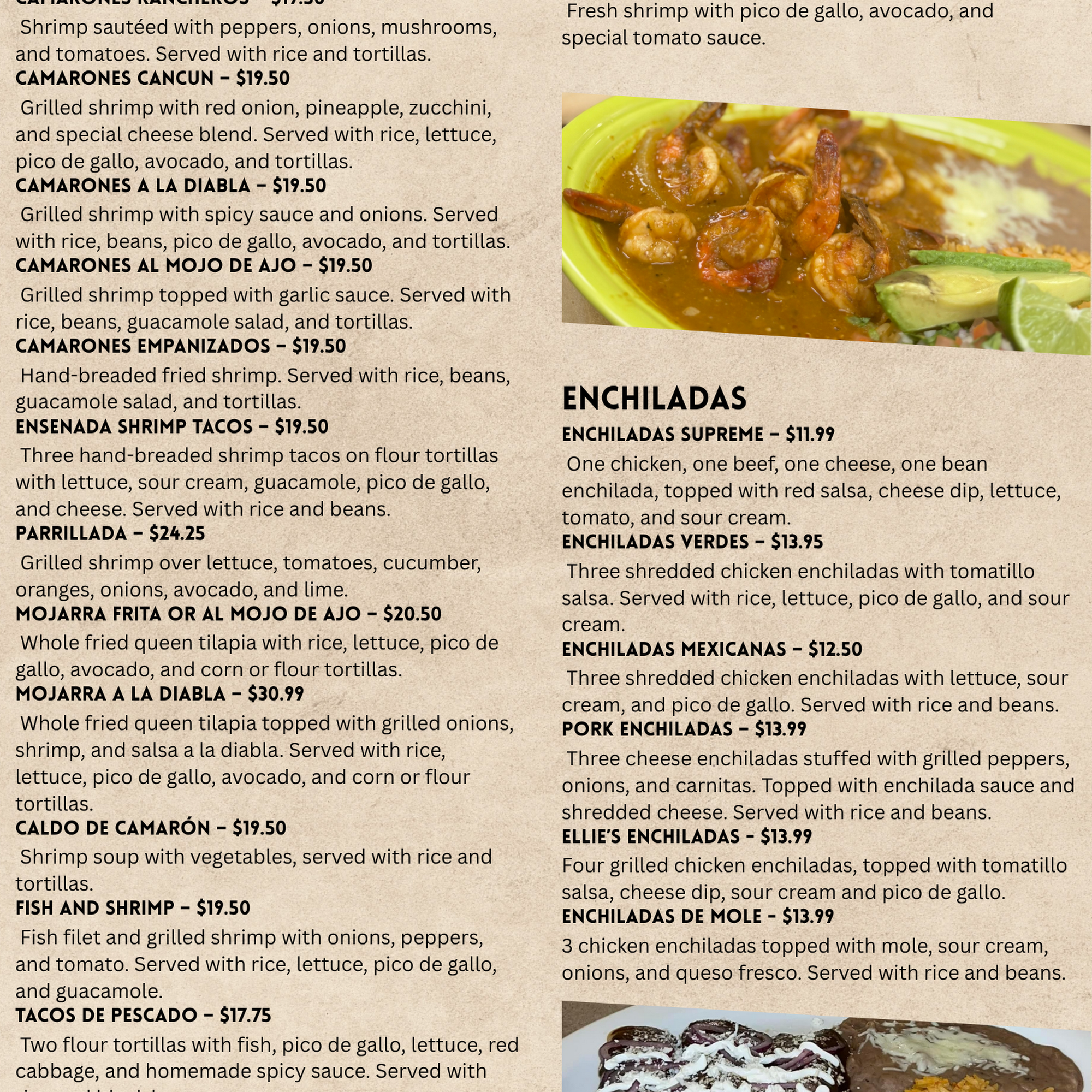 El Potrillo Cocina Mexicana Menu