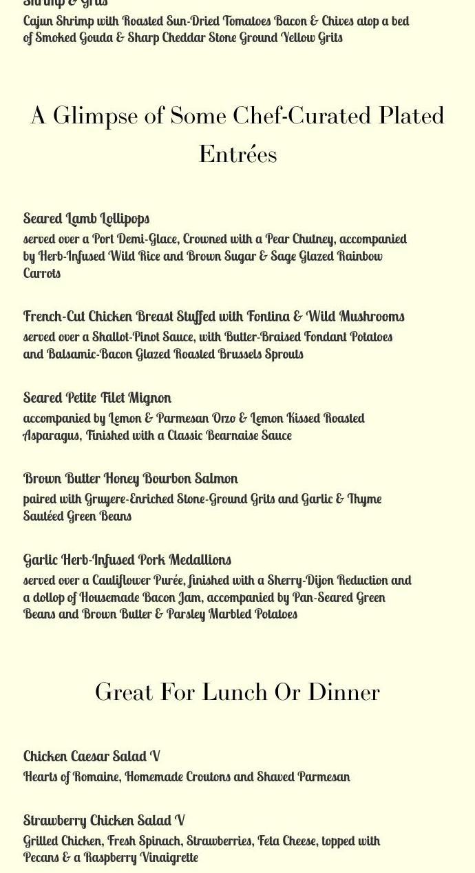 Amanda's Catering Menu