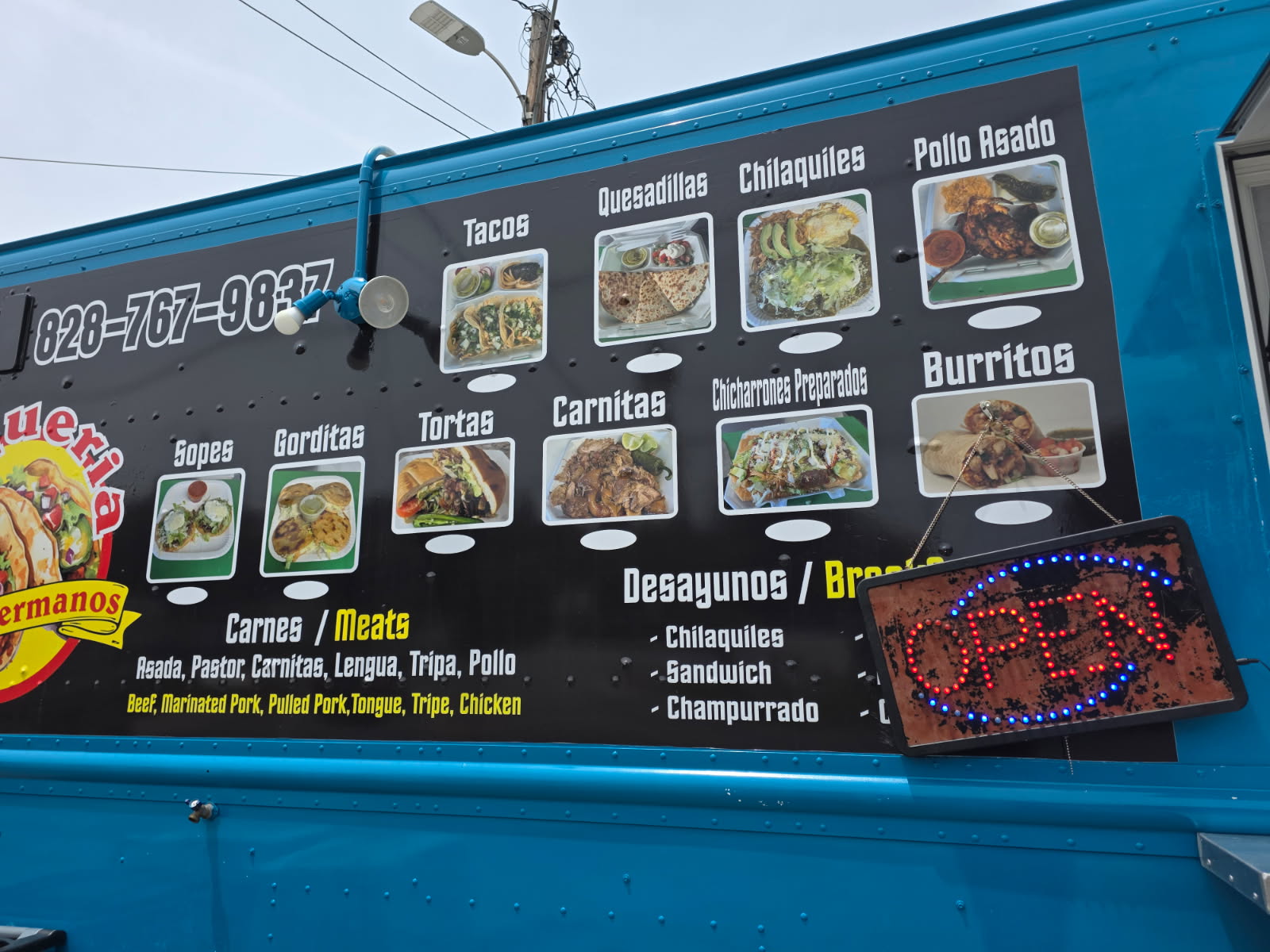 Taqueria Los 4 Hermanos Menu