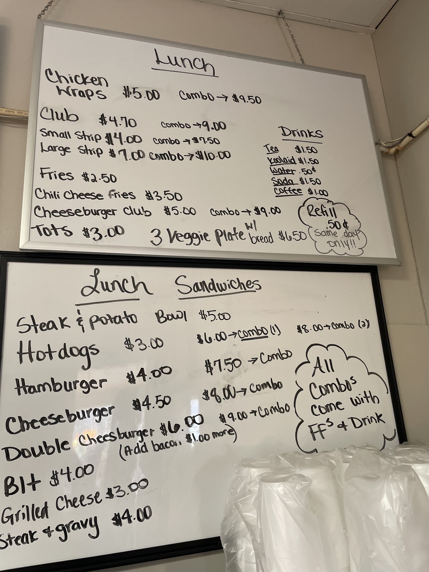 Tina's Country Kitchen Menu