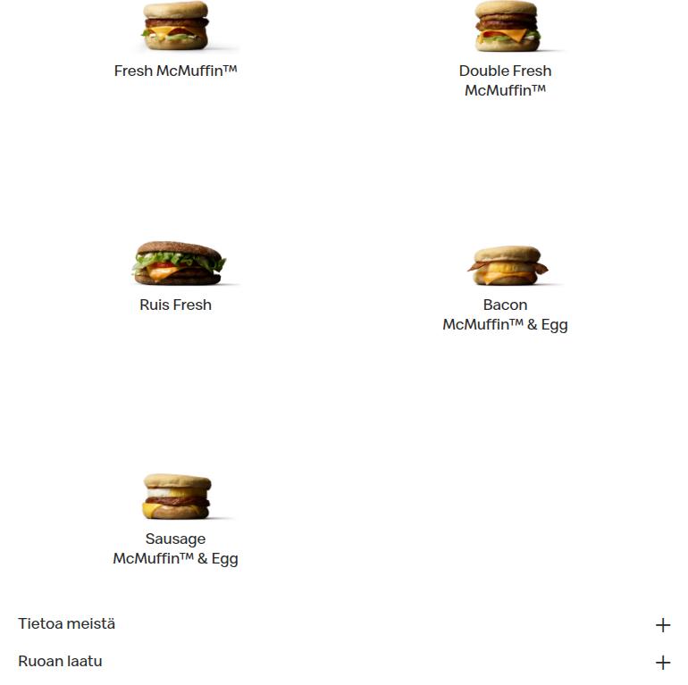 McDonald's Menu