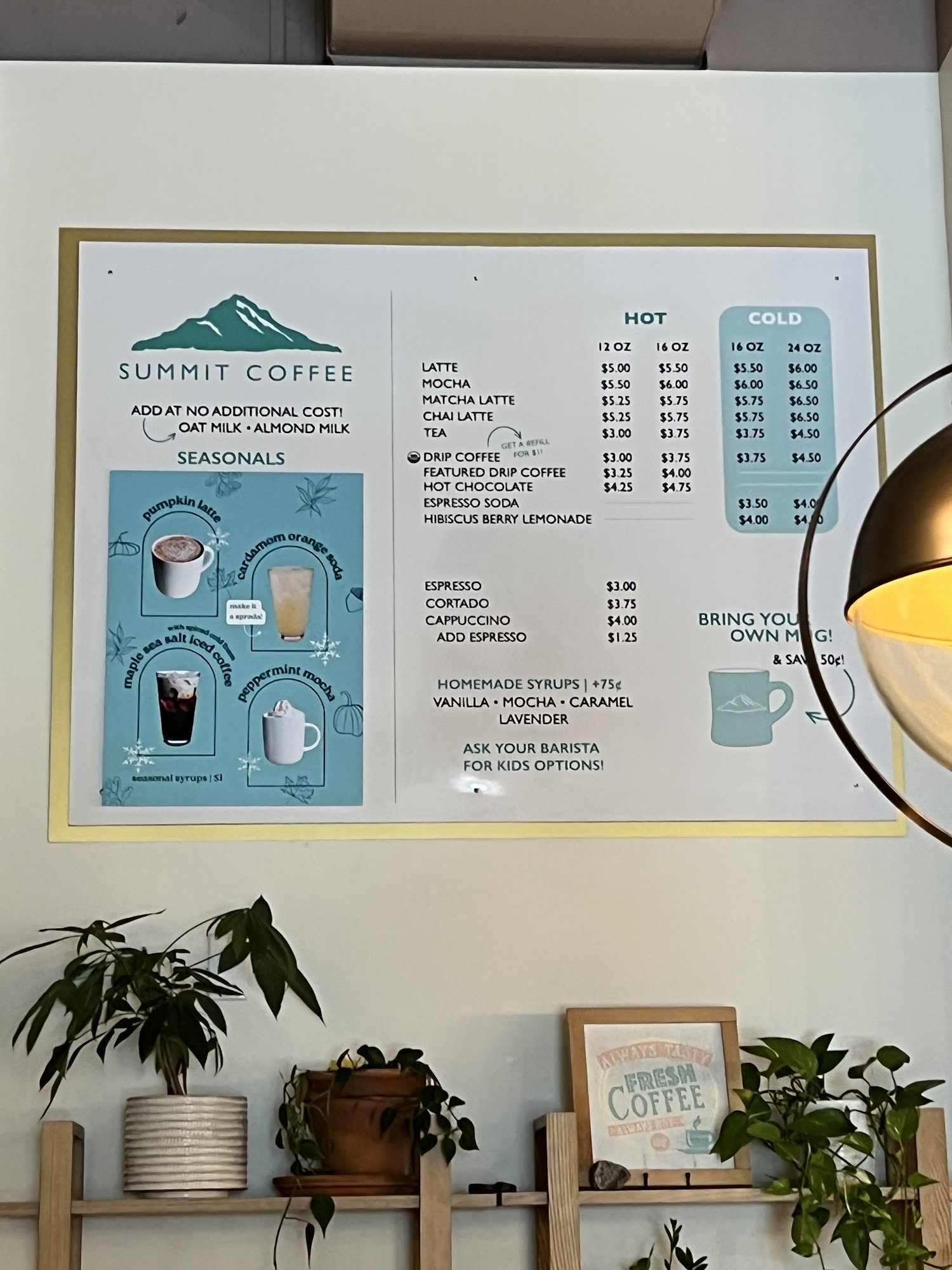 Summit Coffee Noda Menu