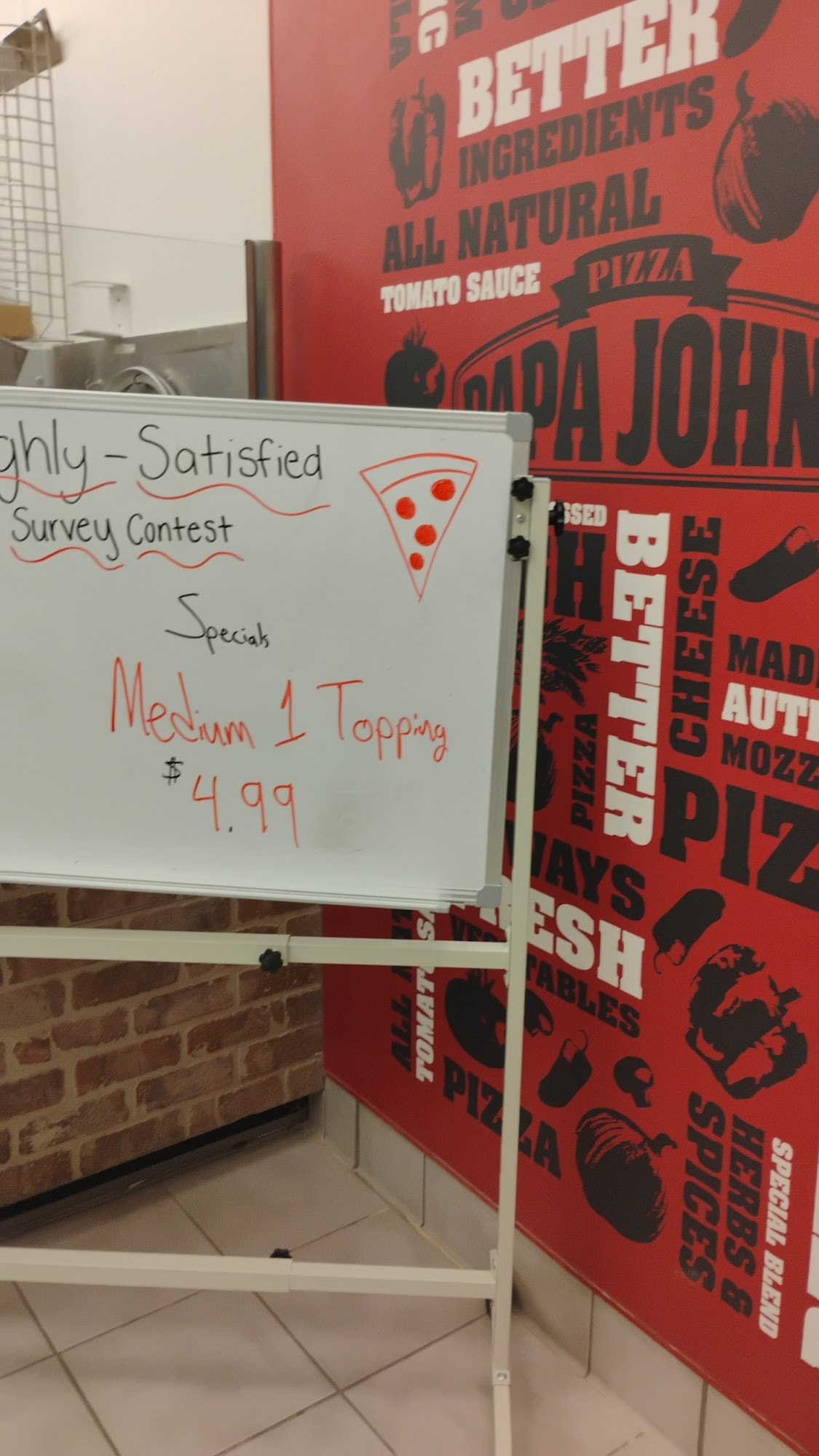 Papa Johns Pizza Menu