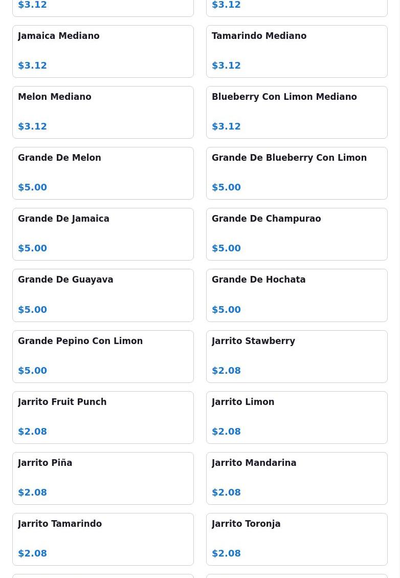 El Rinconcito de Puebla Menu