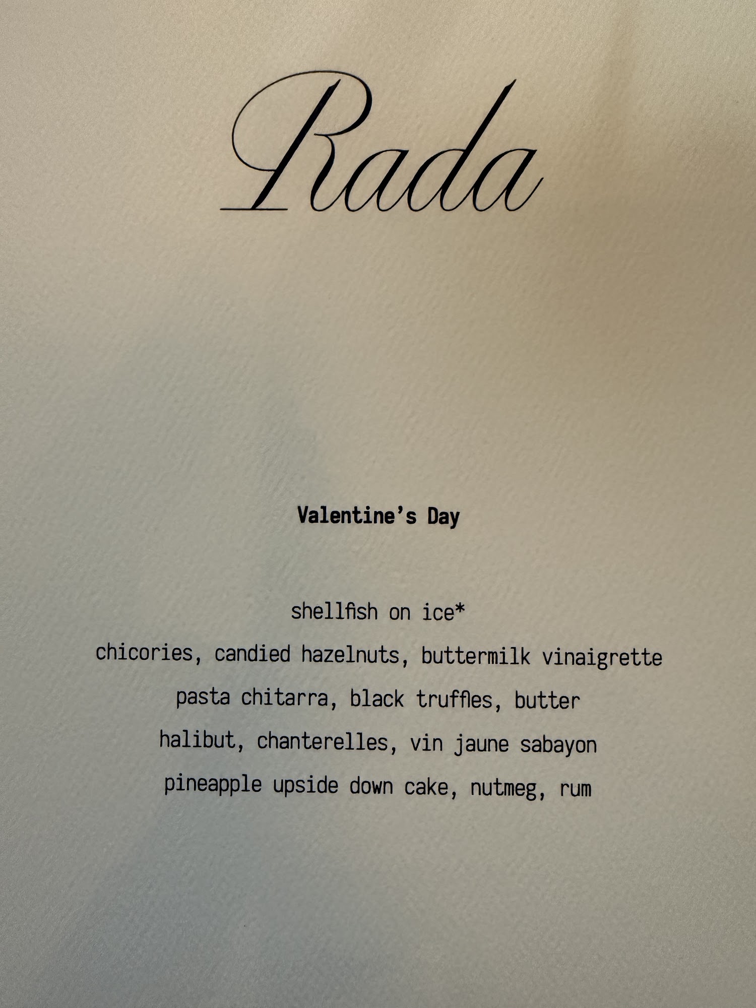 Rada Menu