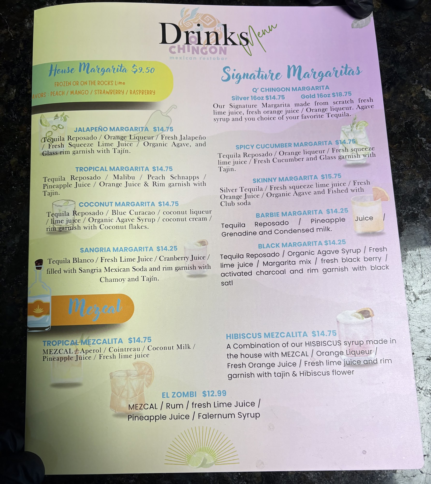 Q’ Chingon Mexican Restobar Menu